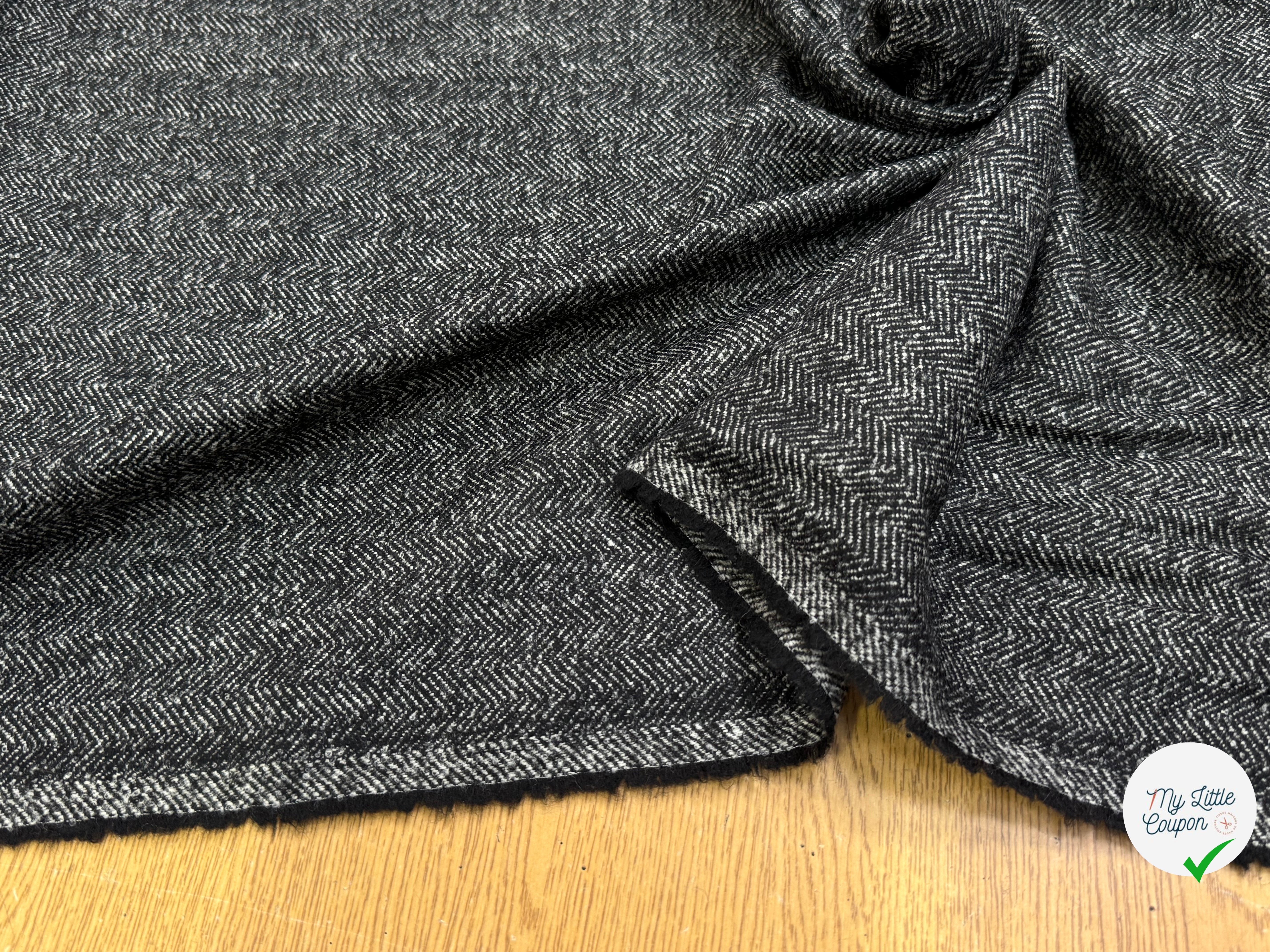 DRAPERIE CHEVRON DE LAINE GRIS CHINÉ TOUCHER DOUX - My Little Coupon
