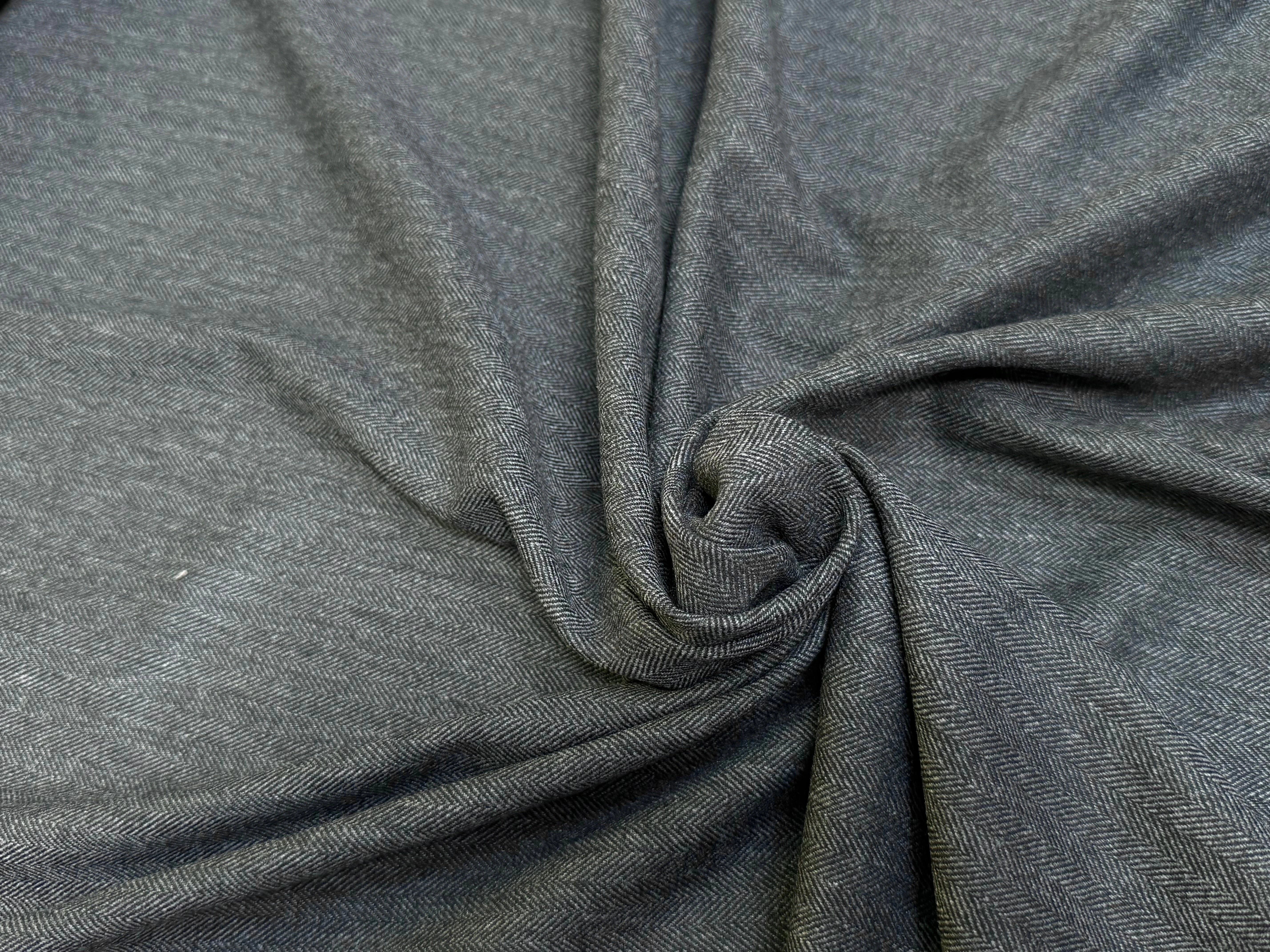 DRAPERIE CHEVRON POLYVISCOSE ET LAINE  GRISE TENUE REMARQUABLE 40% LAINE - My Little Coupon