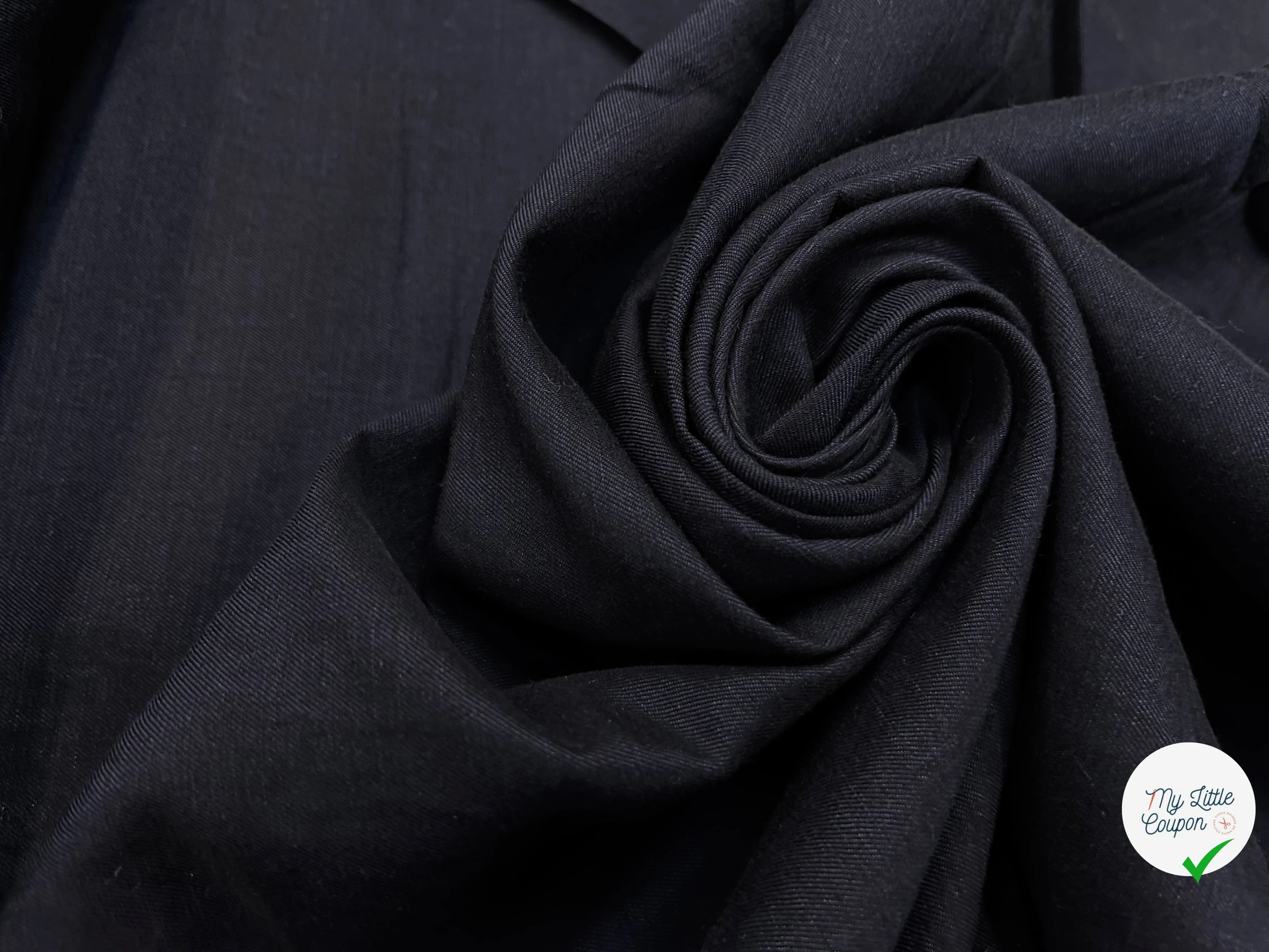 DRAPERIE COTON LIN BLEU MARINE SUPERBE - My Little Coupon