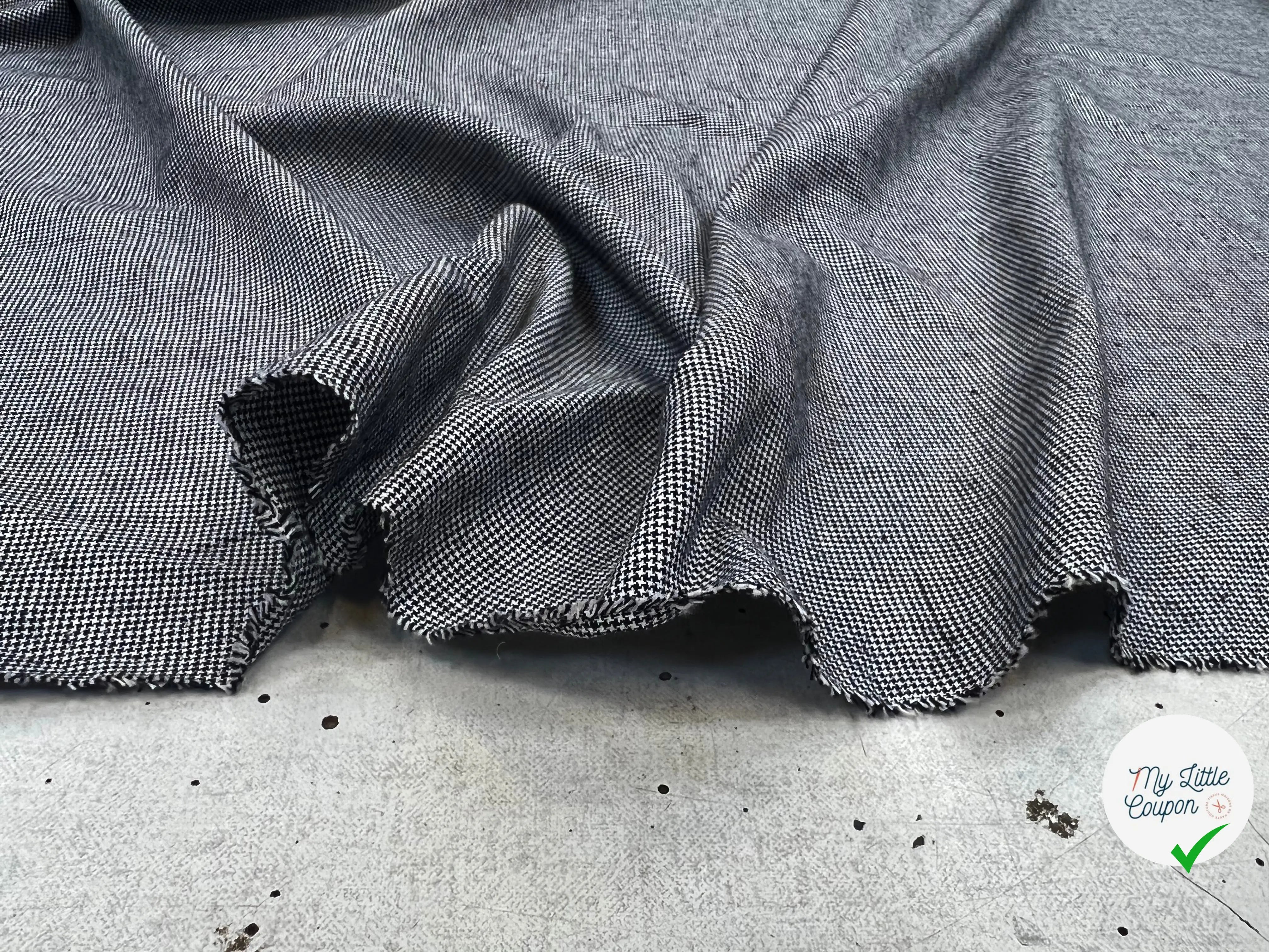 DRAPERIE COTON LIN MINI PIED DE POULE MSO