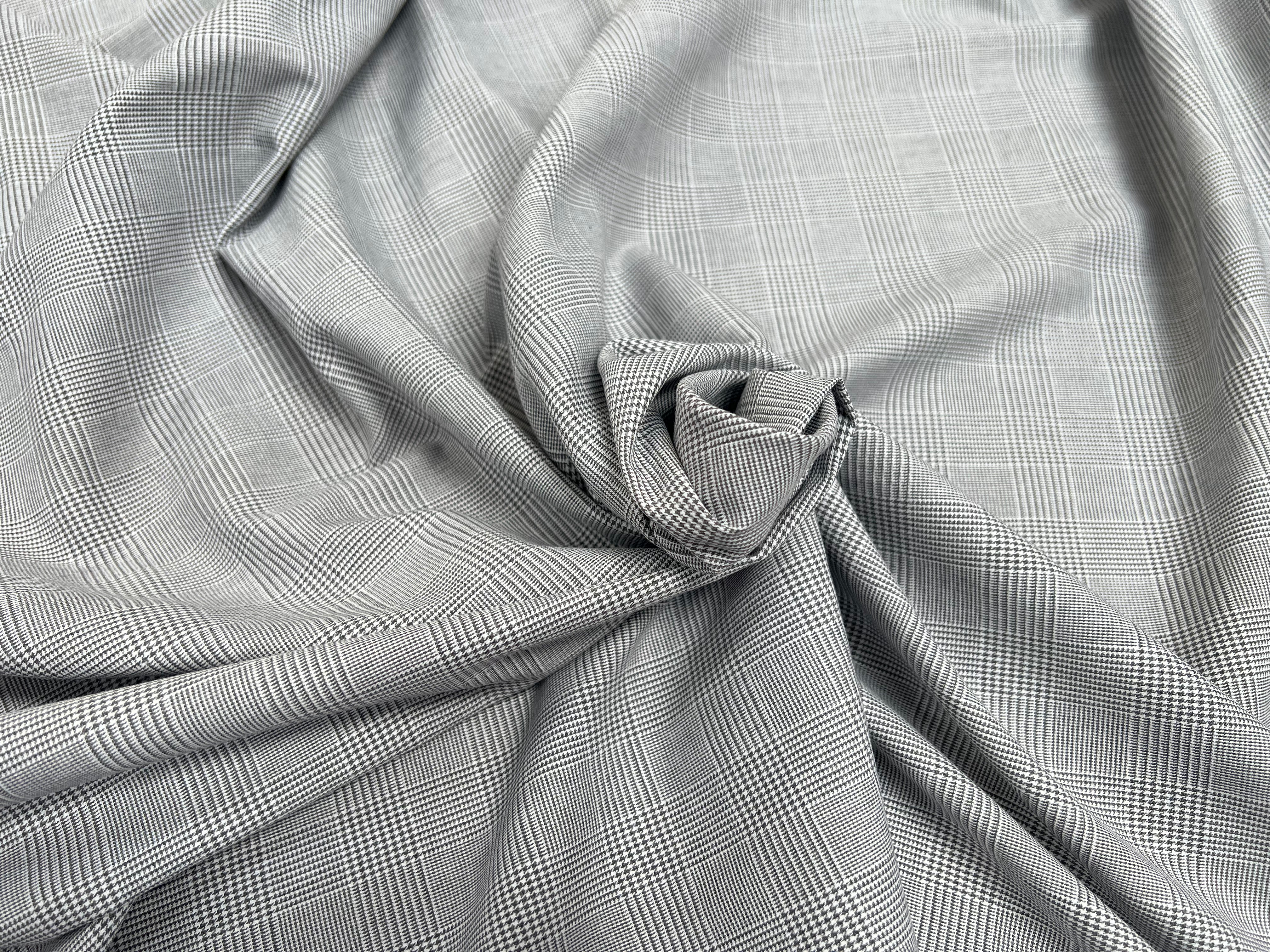 DRAPERIE COTON MOTIF PRINCE DE GALLES GRIS - My Little Coupon