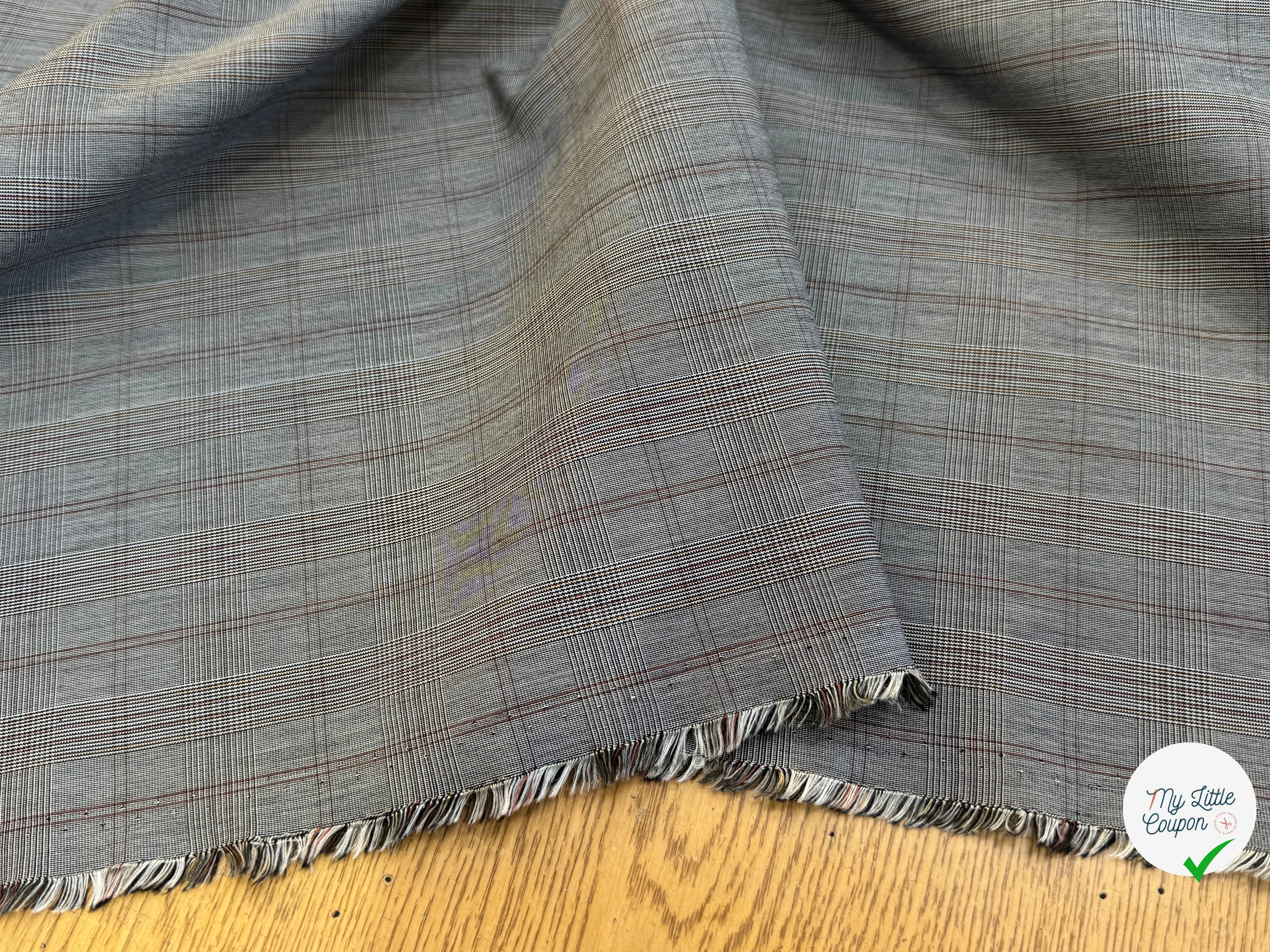 DRAPERIE COTON PRINCE DE GALLE GRIS - My Little Coupon