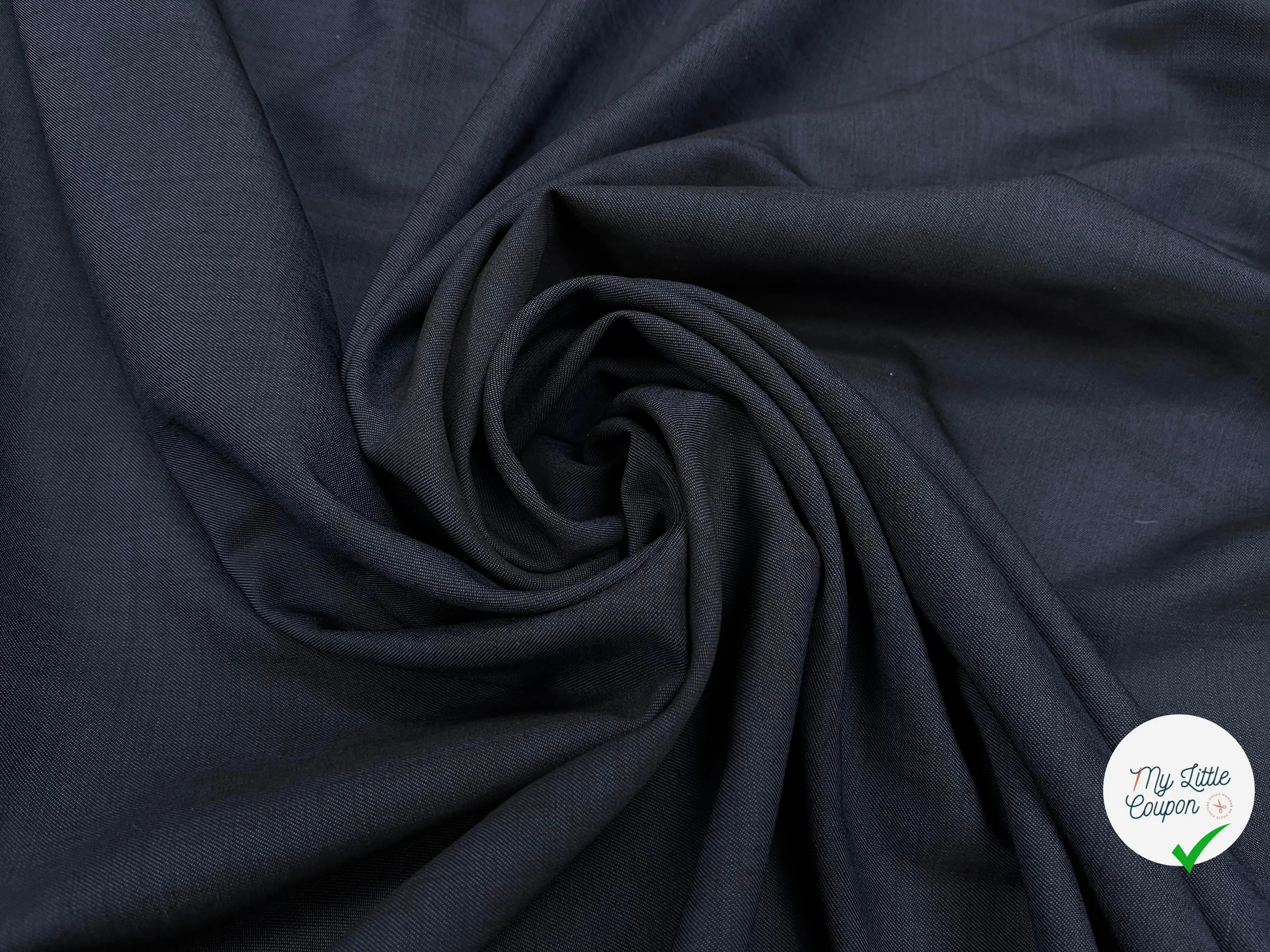 DRAPERIE DE LAINE BLEU GRIS STRETCH DEPERLANTE - My Little Coupon