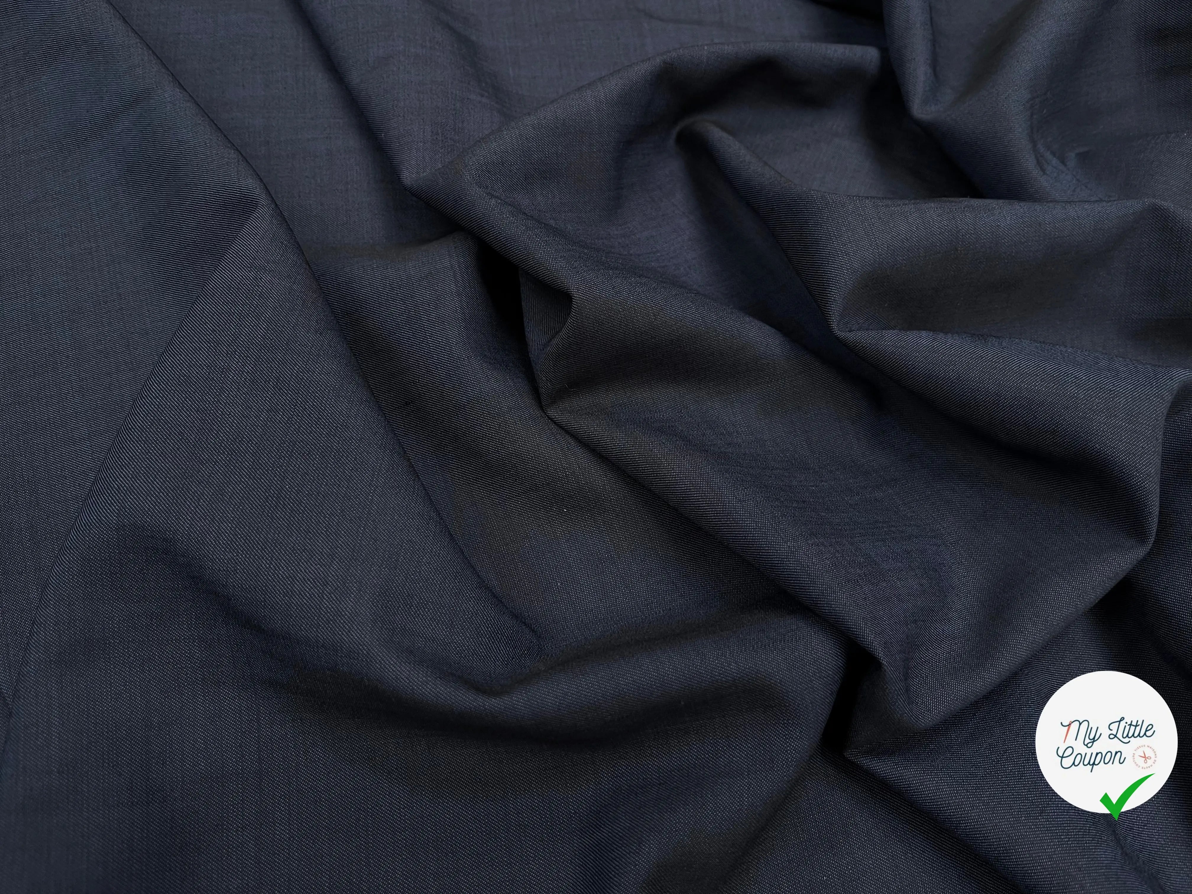 DRAPERIE DE LAINE BLEU GRIS STRETCH DEPERLANTE - My Little Coupon