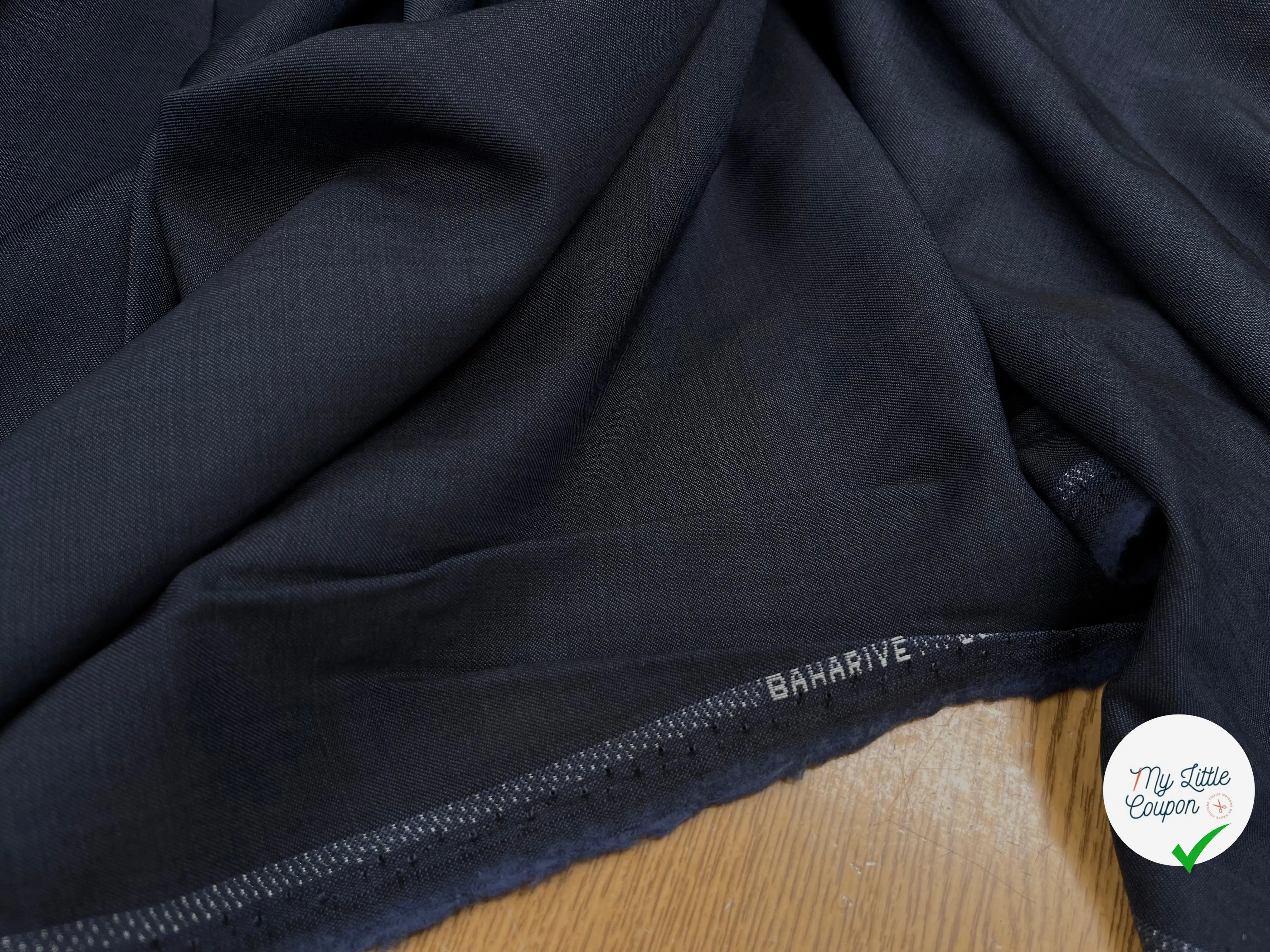 DRAPERIE DE LAINE BLEU GRIS STRETCH DEPERLANTE - My Little Coupon