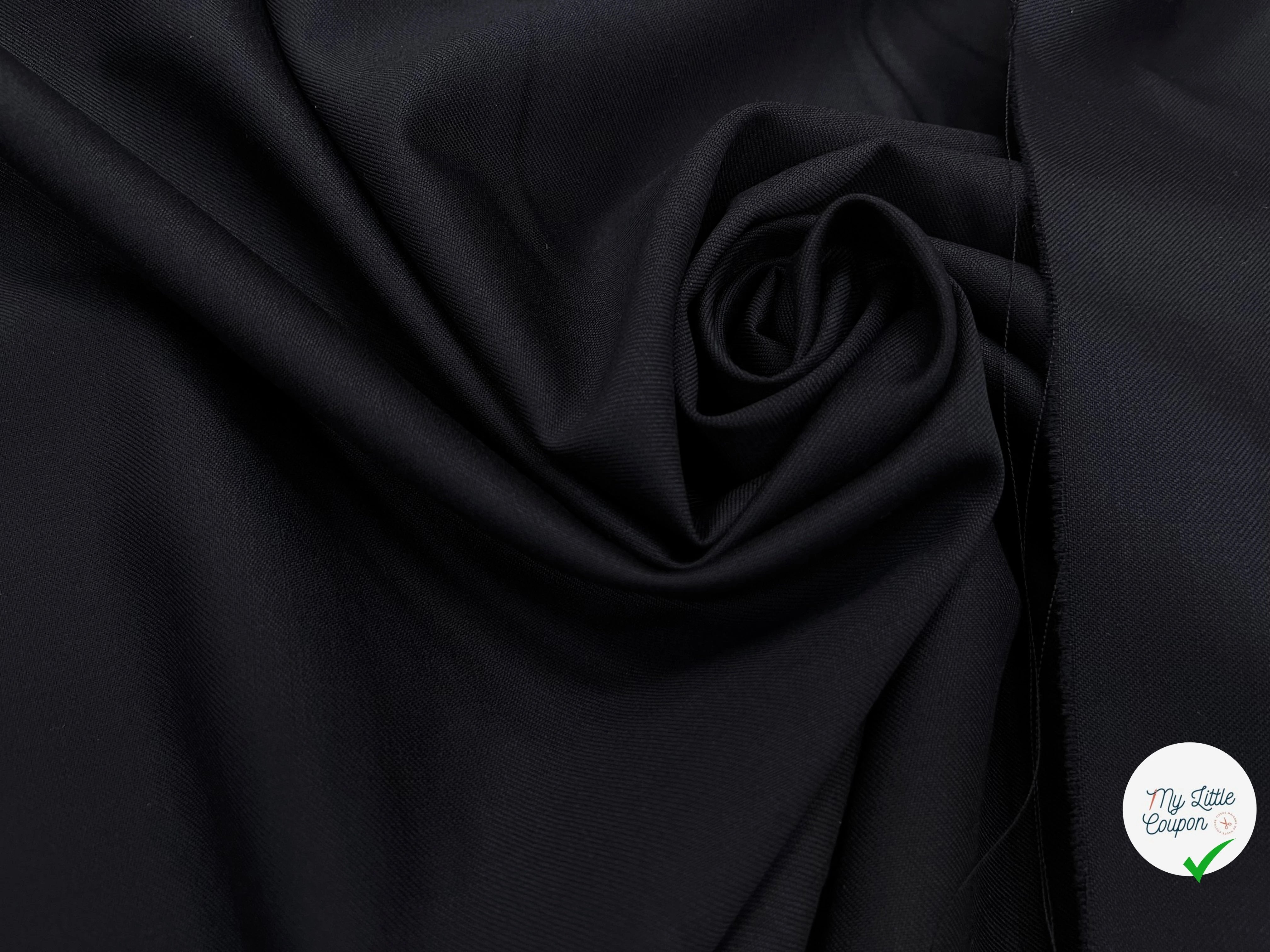 DRAPERIE DE LAINE BLEU MARINE DEPERLANTE FILS MULTICOLORES SUR LES LISIÈRES - My Little Coupon