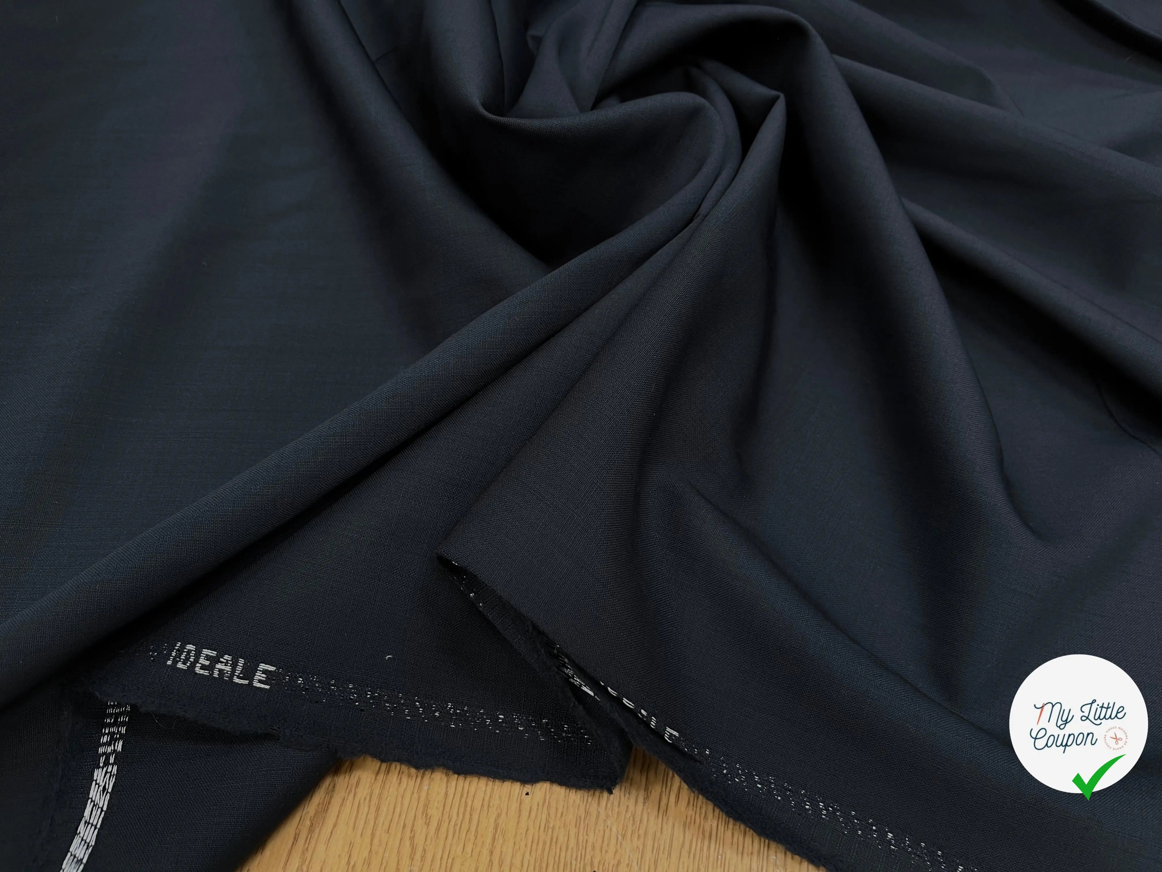 DRAPERIE DE LAINE BLEU MARINE DEPERLANTE - My Little Coupon