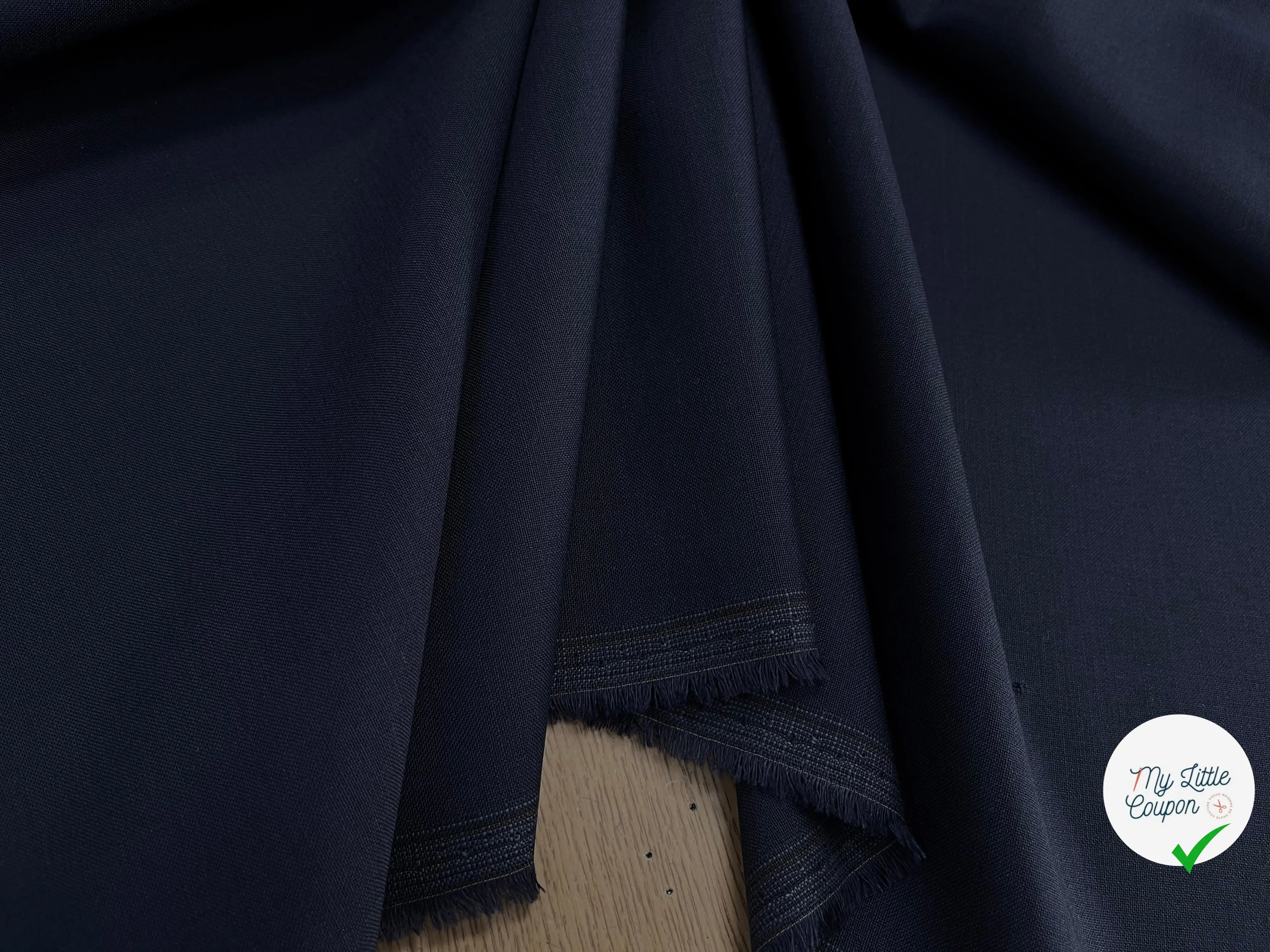 DRAPERIE DE LAINE BLEU MARINE EFFET LIN - My Little Coupon