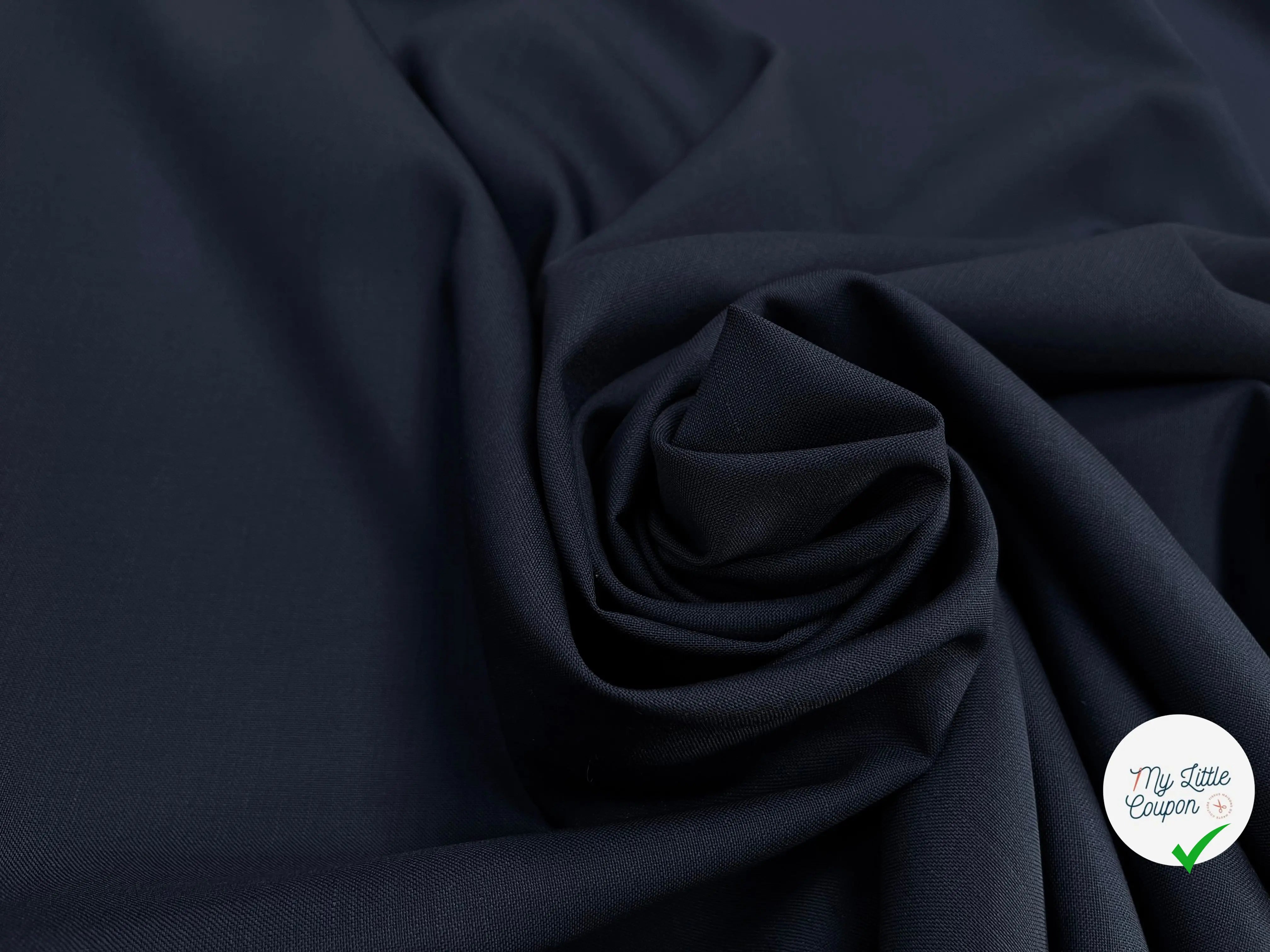 DRAPERIE DE LAINE BLEU MARINE EFFET LIN - My Little Coupon