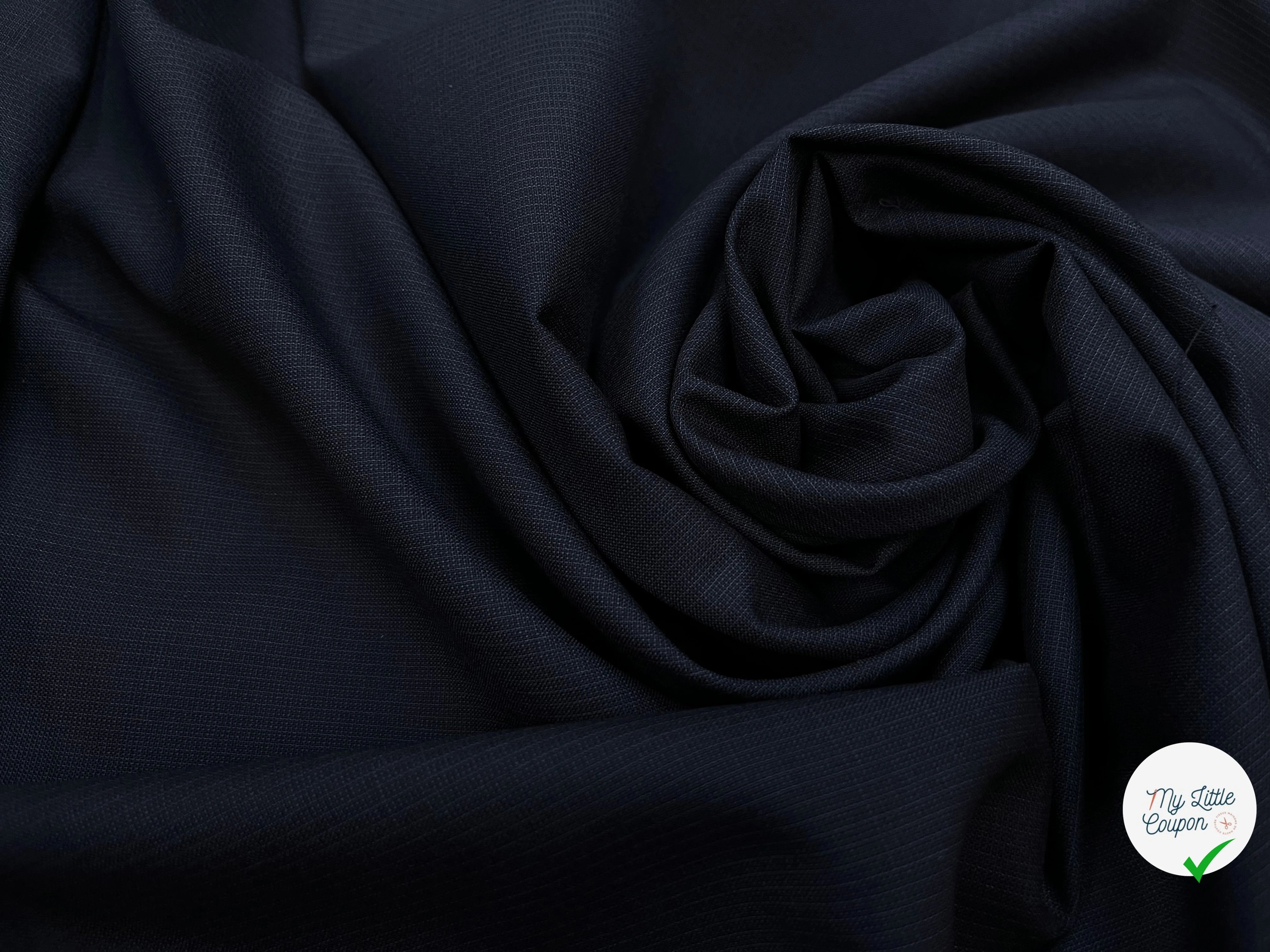 DRAPERIE DE LAINE BLEU NUIT D'ÉTE DEPERLANTE TRES CHIC - My Little Coupon