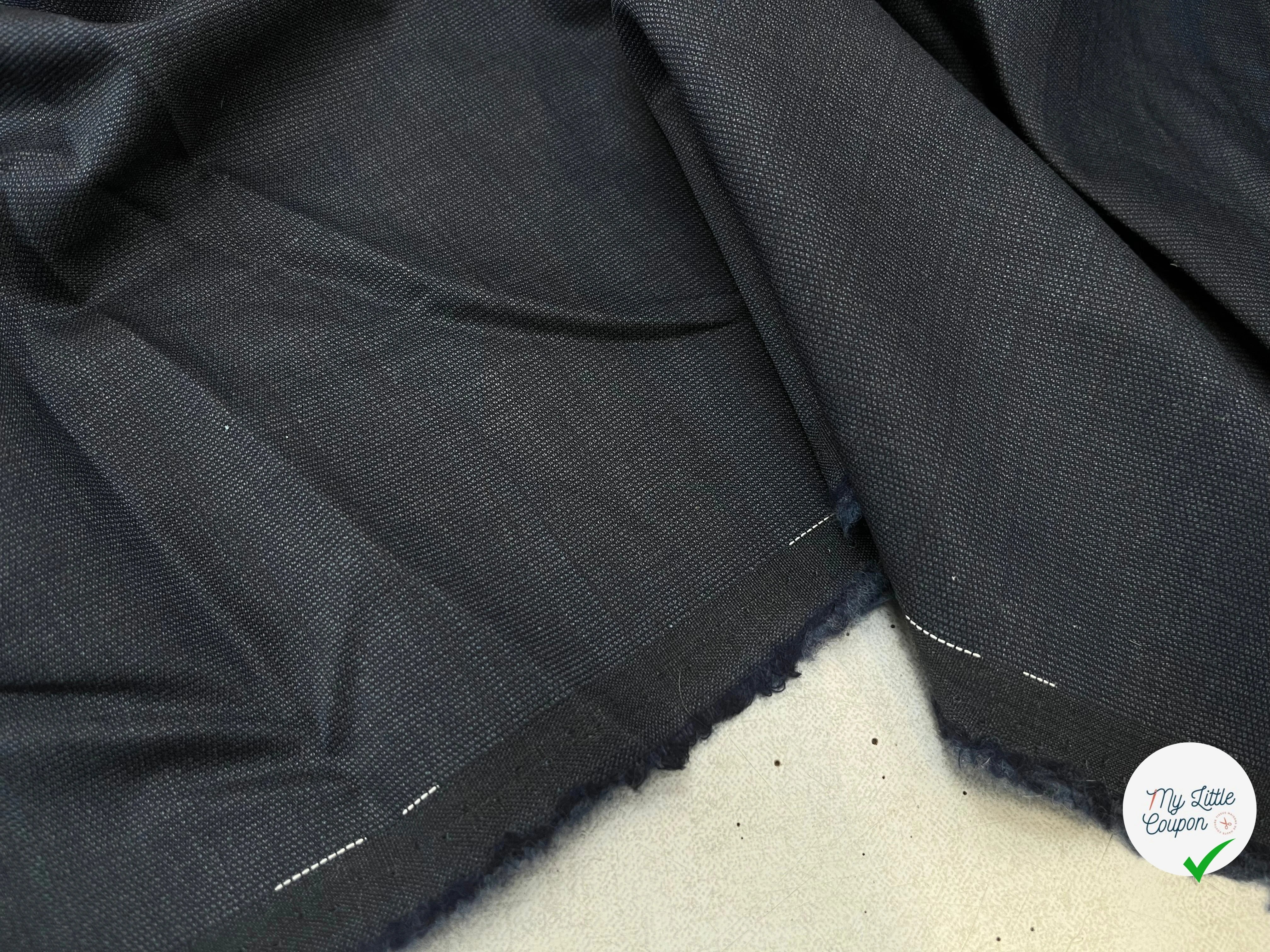 DRAPERIE DE LAINE DEPERLANTE BLEU NUIT D'ÉTÉ 100% LAINE 156CM - My Little Coupon