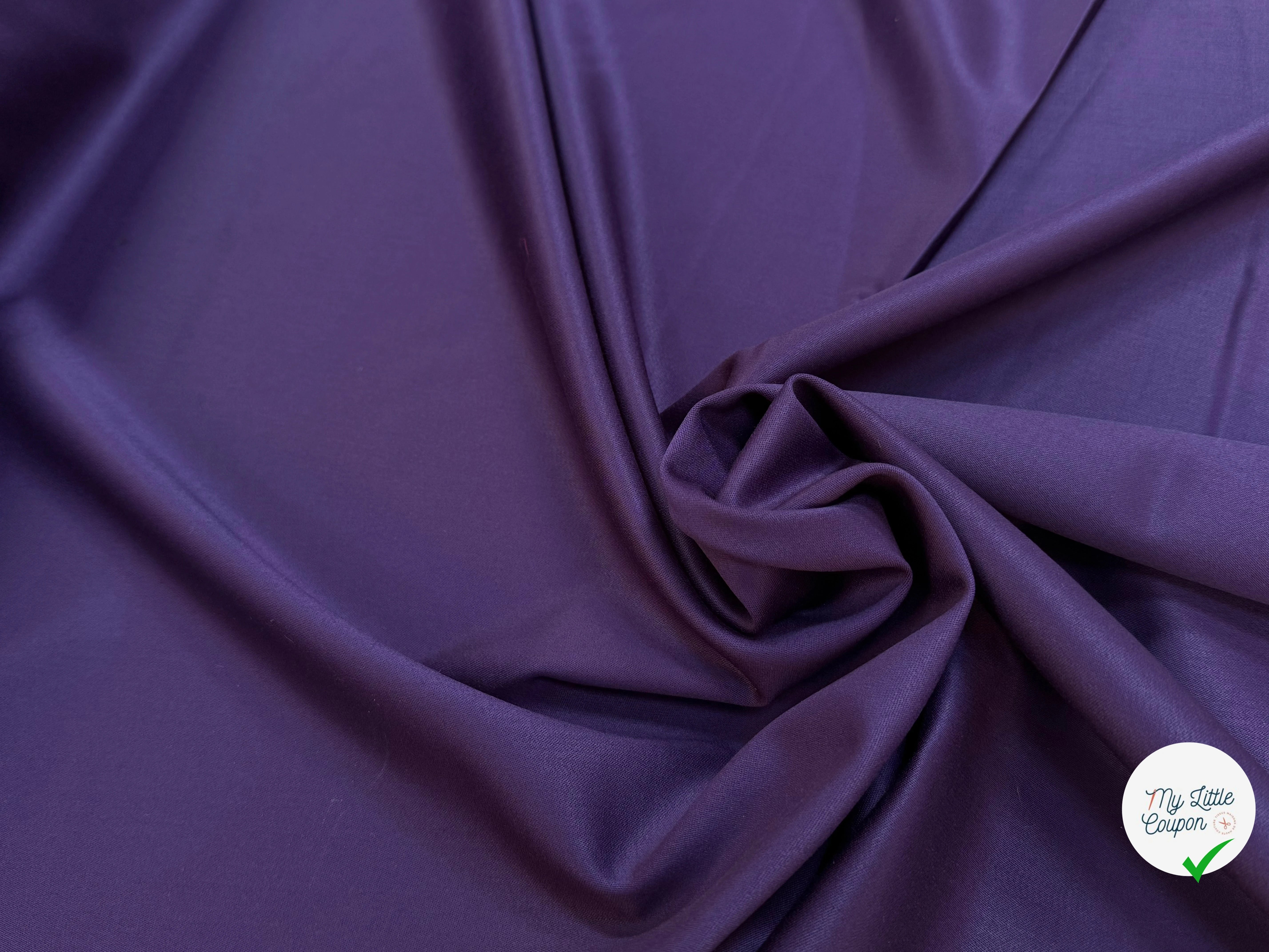DRAPERIE DE LAINE ENVERS SATINÉ SUBLIME STRETCH VIOLET DOUX TOUCHER - My Little Coupon