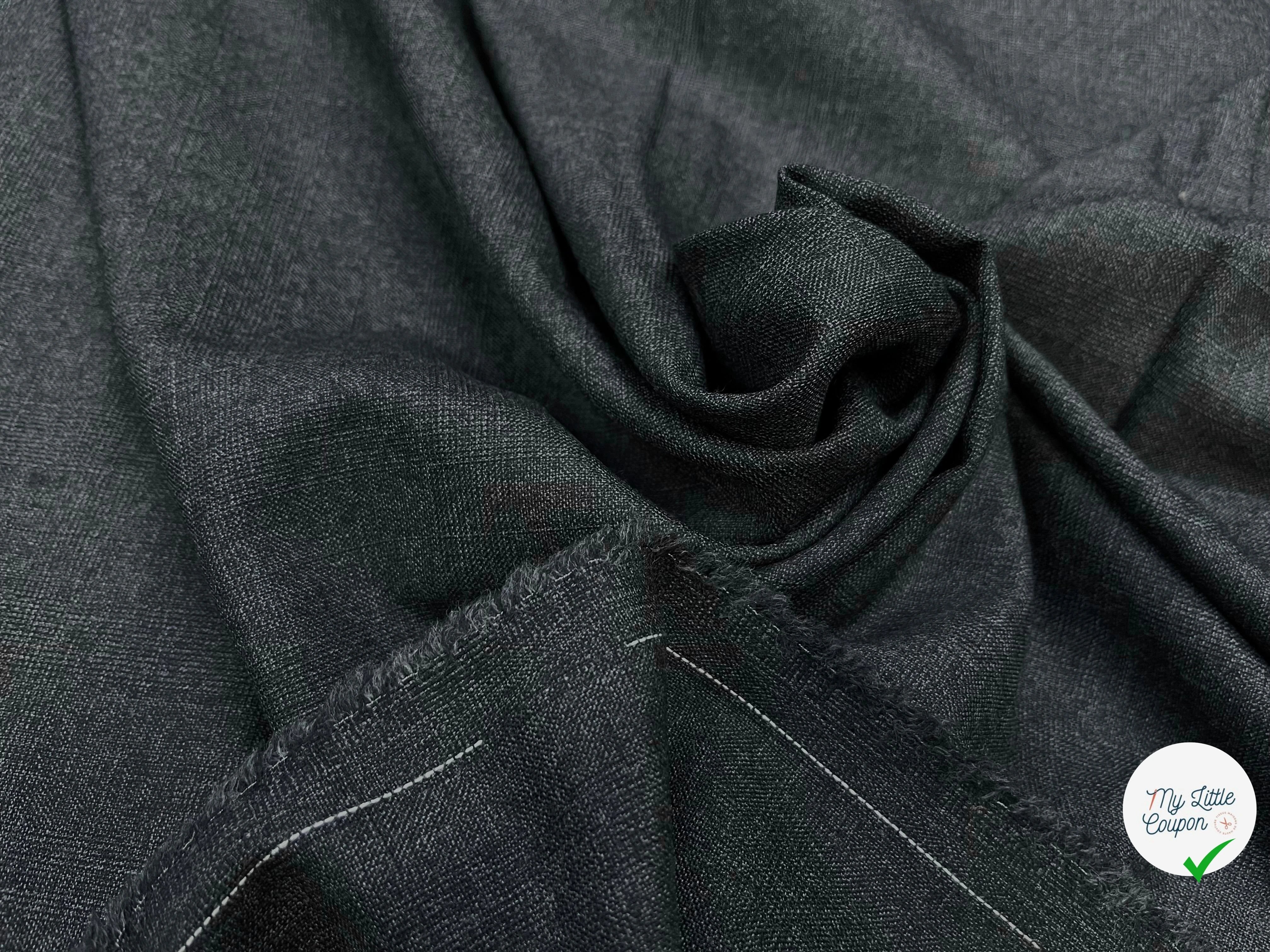 DRAPERIE DE LAINE GRIS CHINÉ FIL BLANC SUR LA LISIÈRE - My Little Coupon