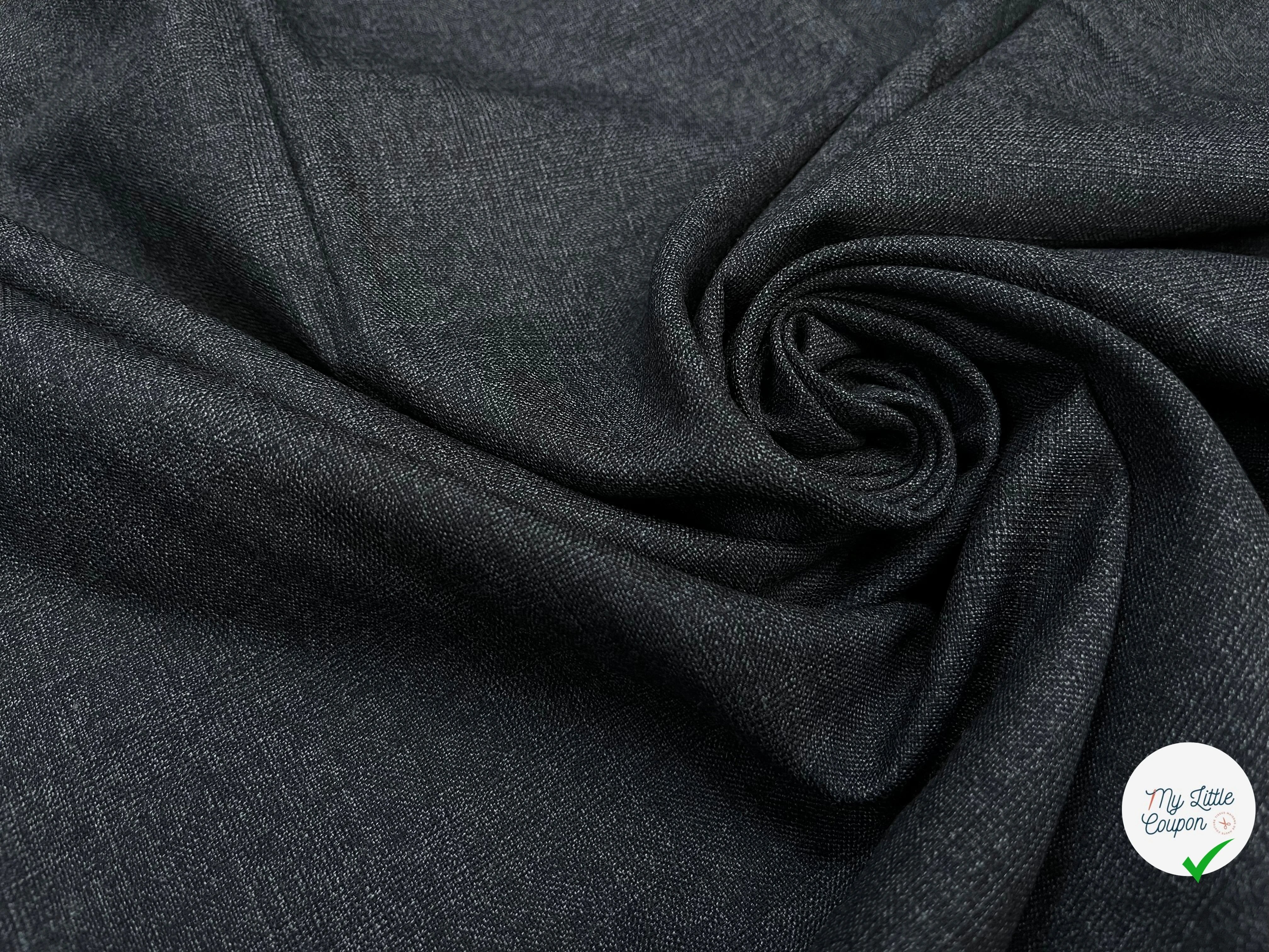 DRAPERIE DE LAINE GRIS CHINÉ FIL BLANC SUR LA LISIÈRE - My Little Coupon