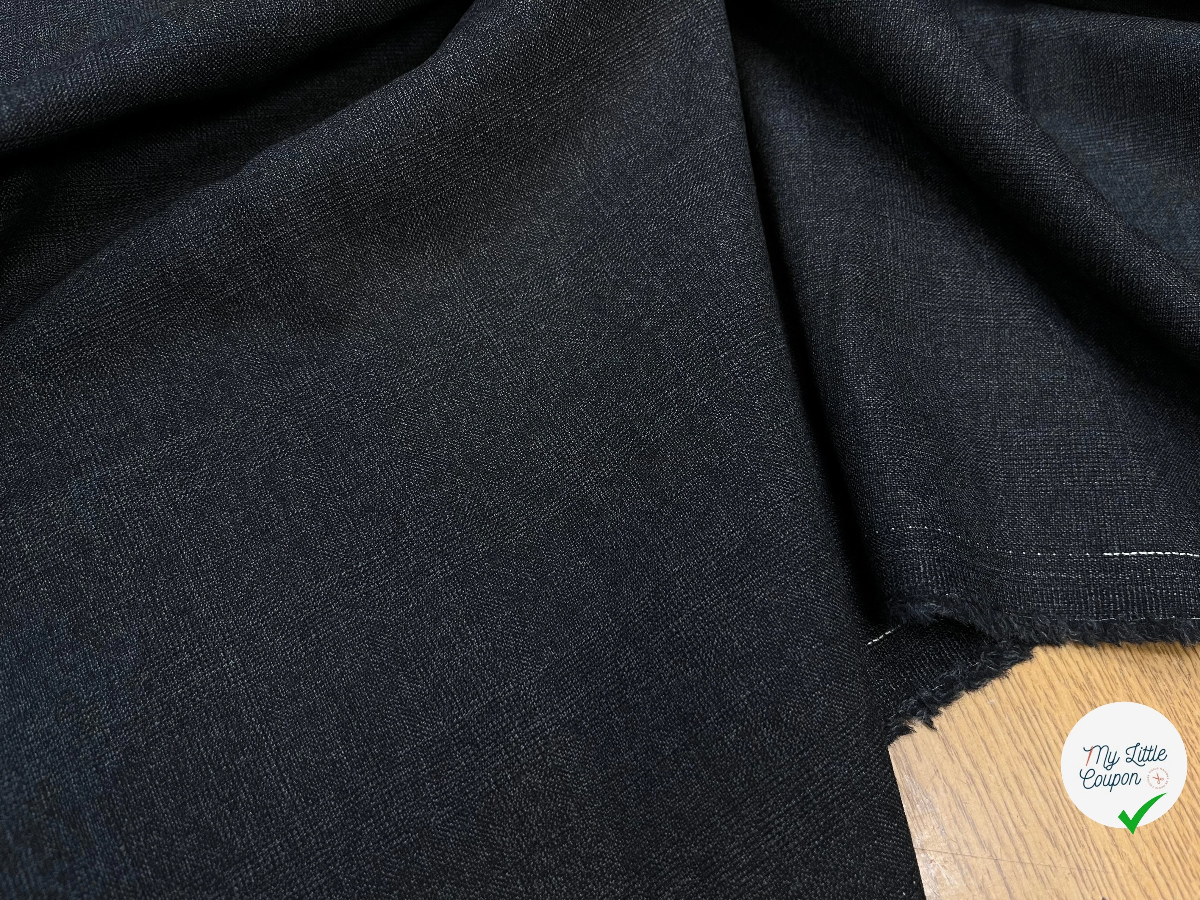 DRAPERIE DE LAINE GRIS CHINÉ FIL BLANC SUR LA LISIÈRE - My Little Coupon