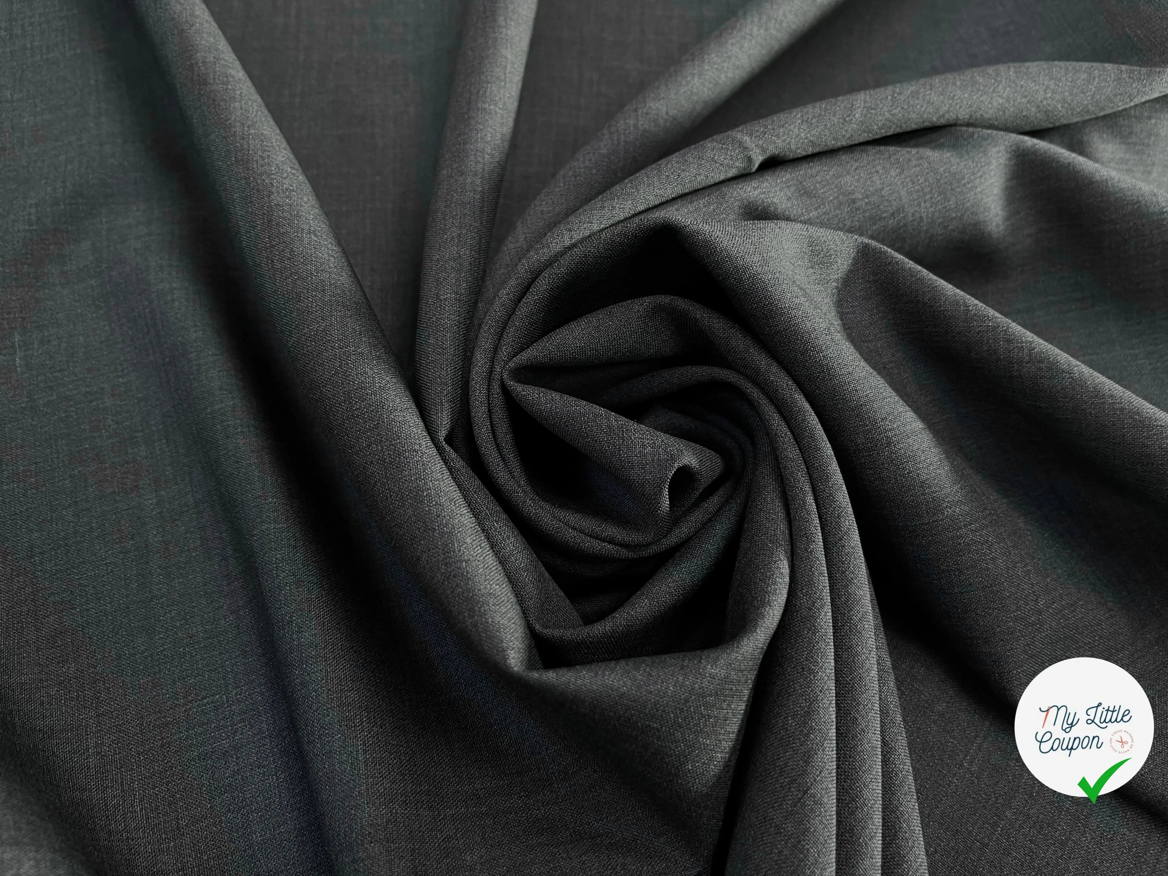 DRAPERIE DE LAINE GRIS DEPERLANTE FIL ROUGE SUR UNE LISIÈRE - My Little Coupon