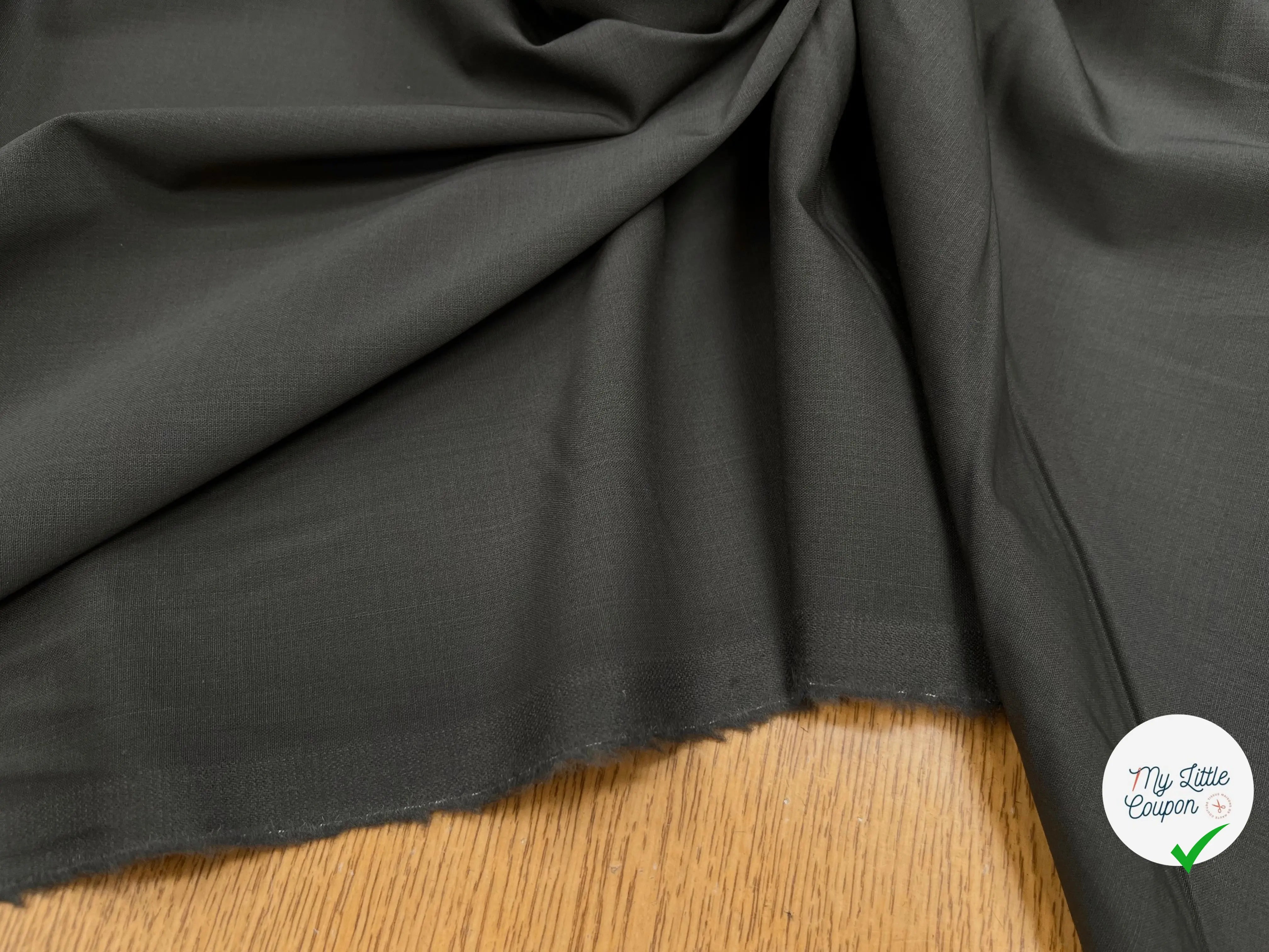 DRAPERIE DE LAINE GRIS KAKI STRETCH DEPERLANTE - My Little Coupon