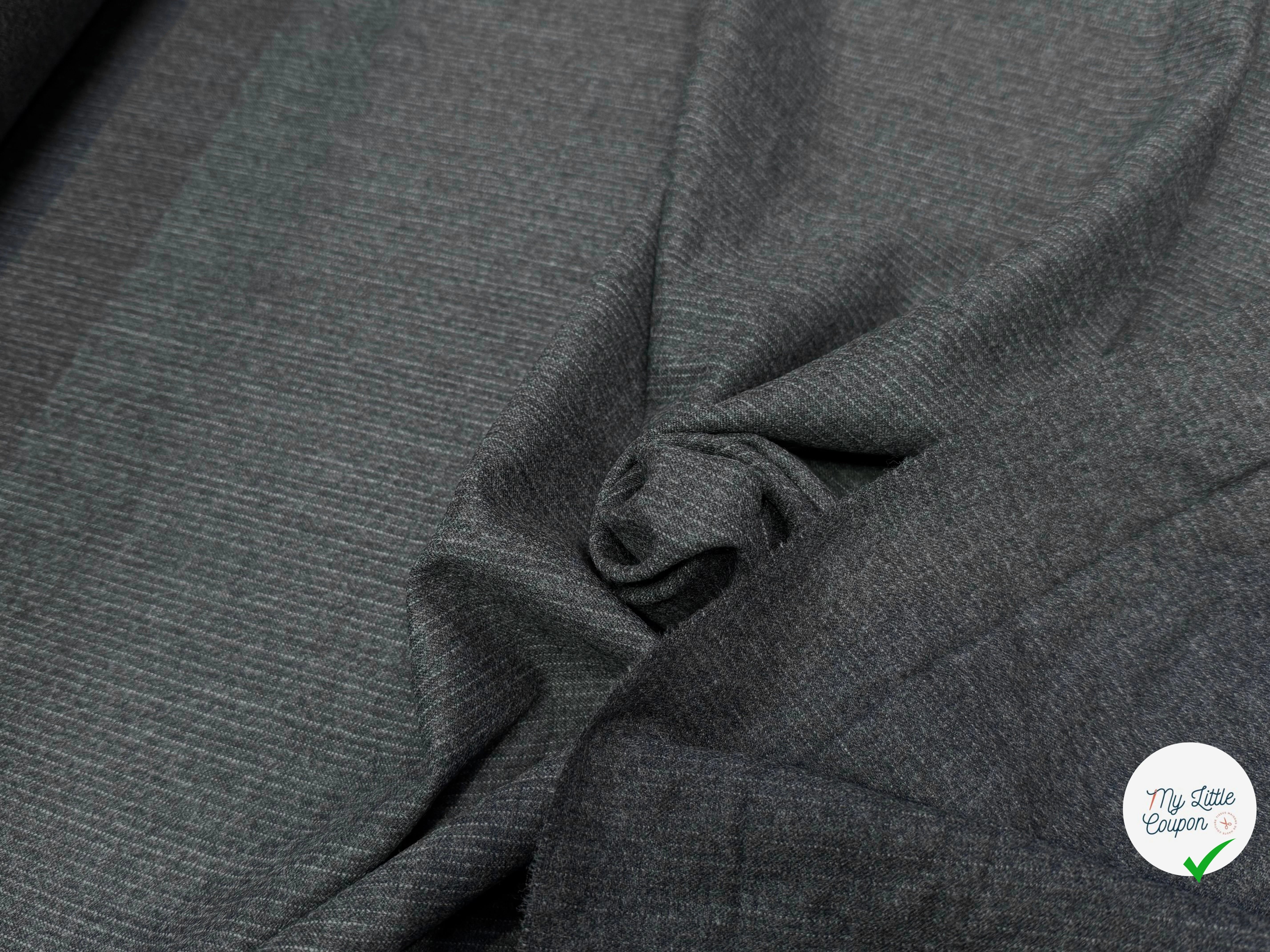 DRAPERIE DE LAINE GRISE FINE RAYURES BLANCHE 100%W - My Little Coupon