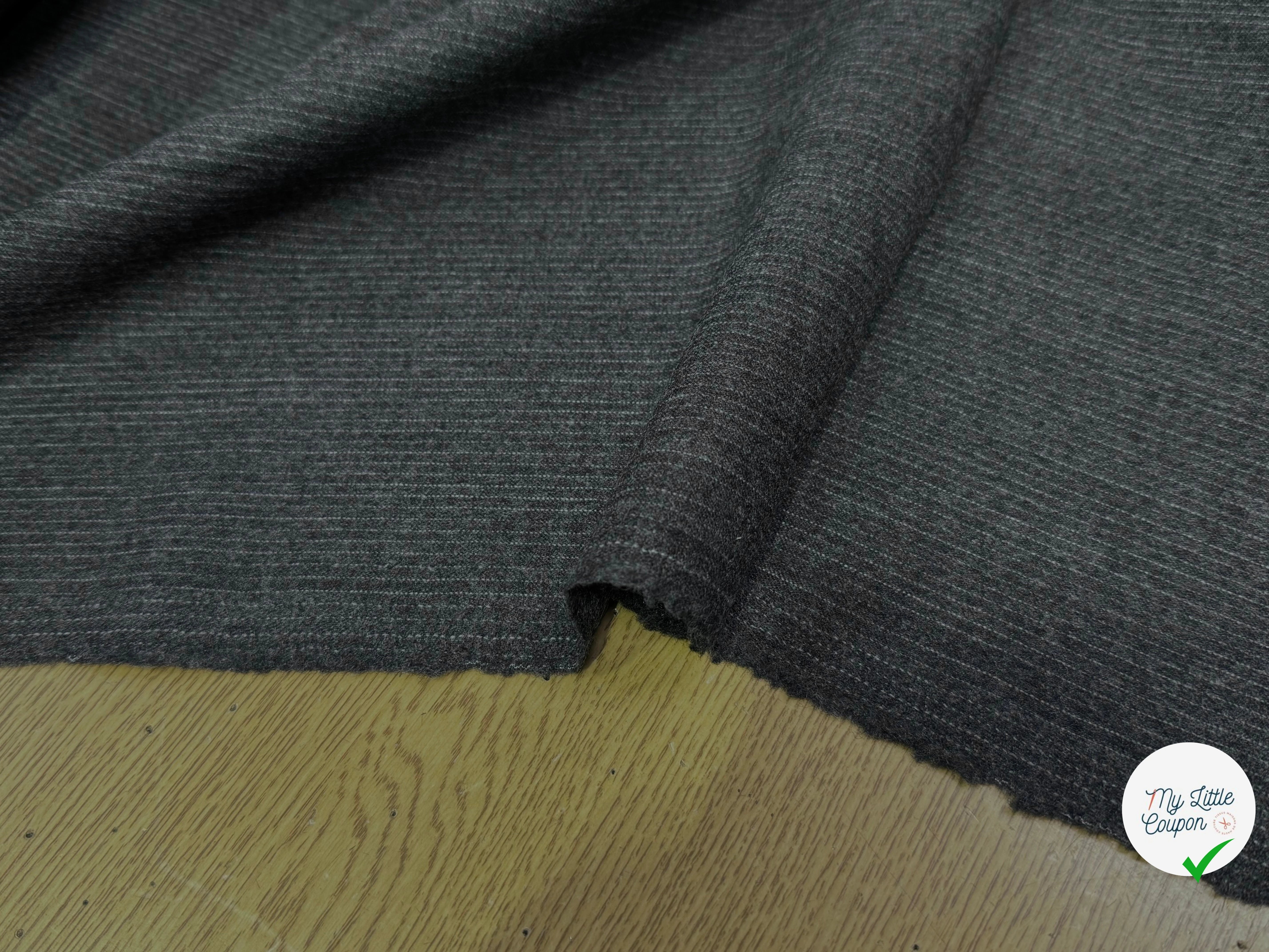 DRAPERIE DE LAINE GRISE FINE RAYURES BLANCHE 100%W - My Little Coupon