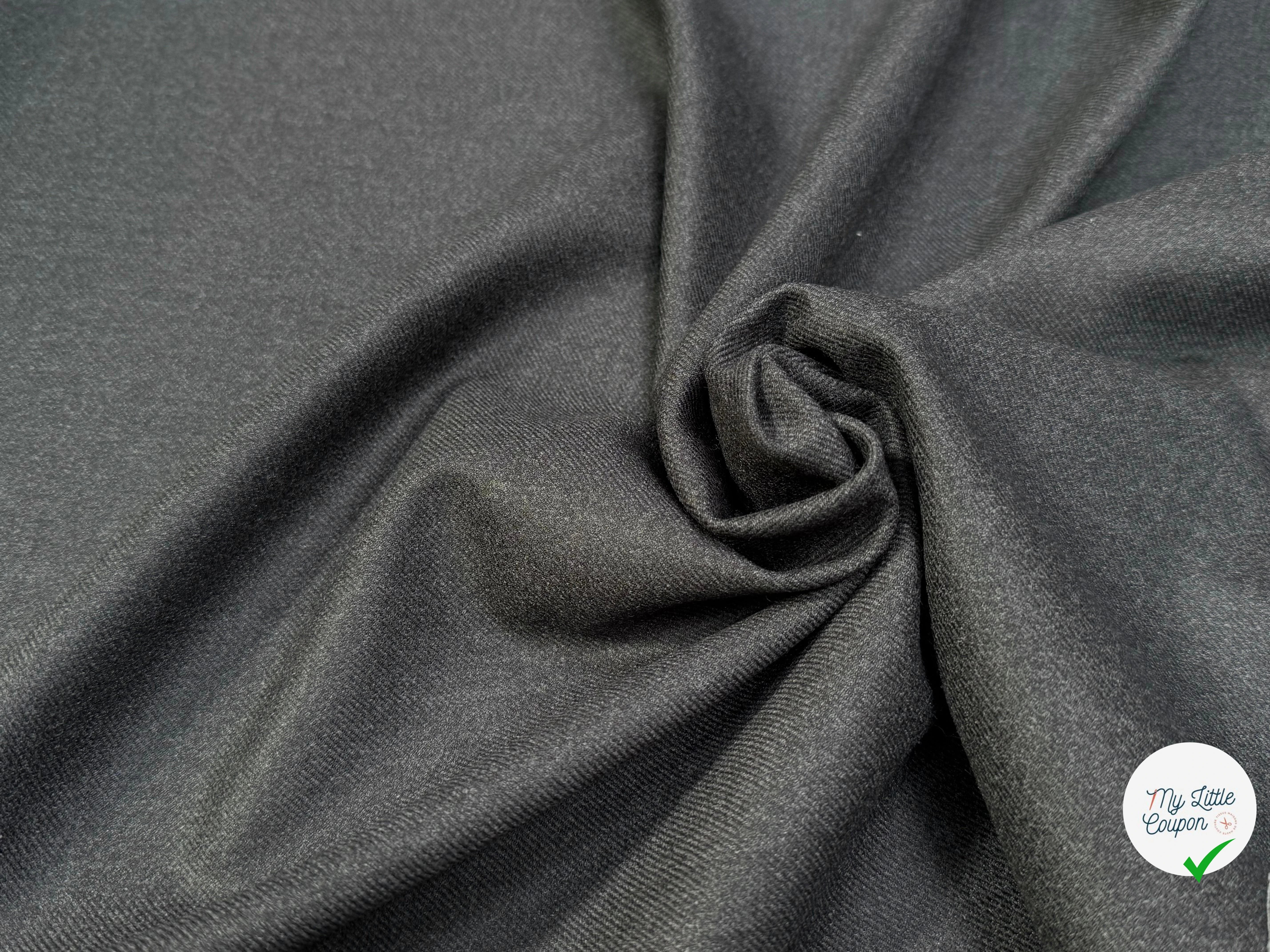 DRAPERIE DE LAINE LOURDE GRISE FONCÉE TRÈS BELLE TENUE 92% LAINE VIERGE - My Little Coupon