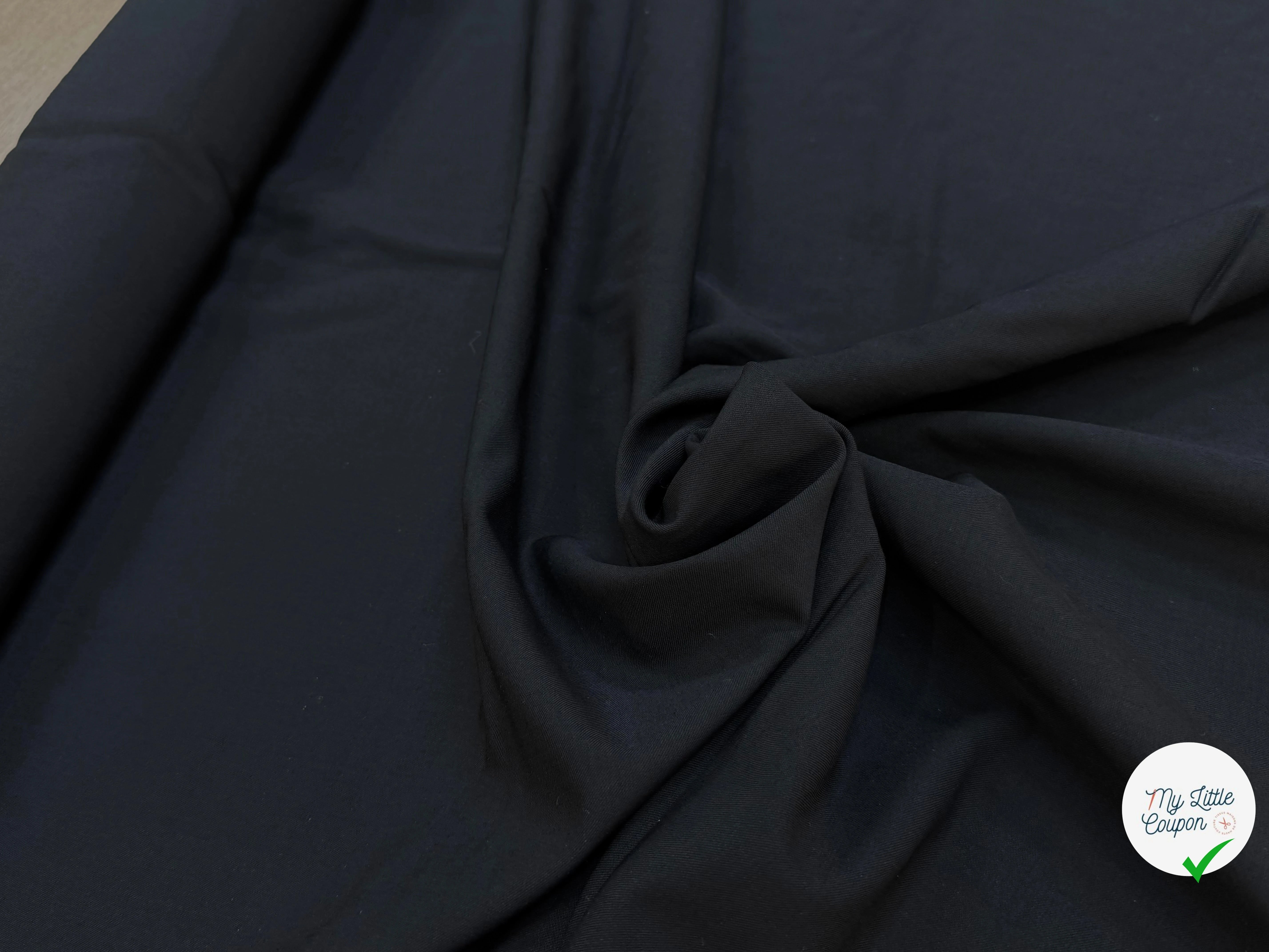 DRAPERIE DE LAINE NOIR ULTRA BELLE NOIR 77% LAINE VIERGE STRETCH - My Little Coupon