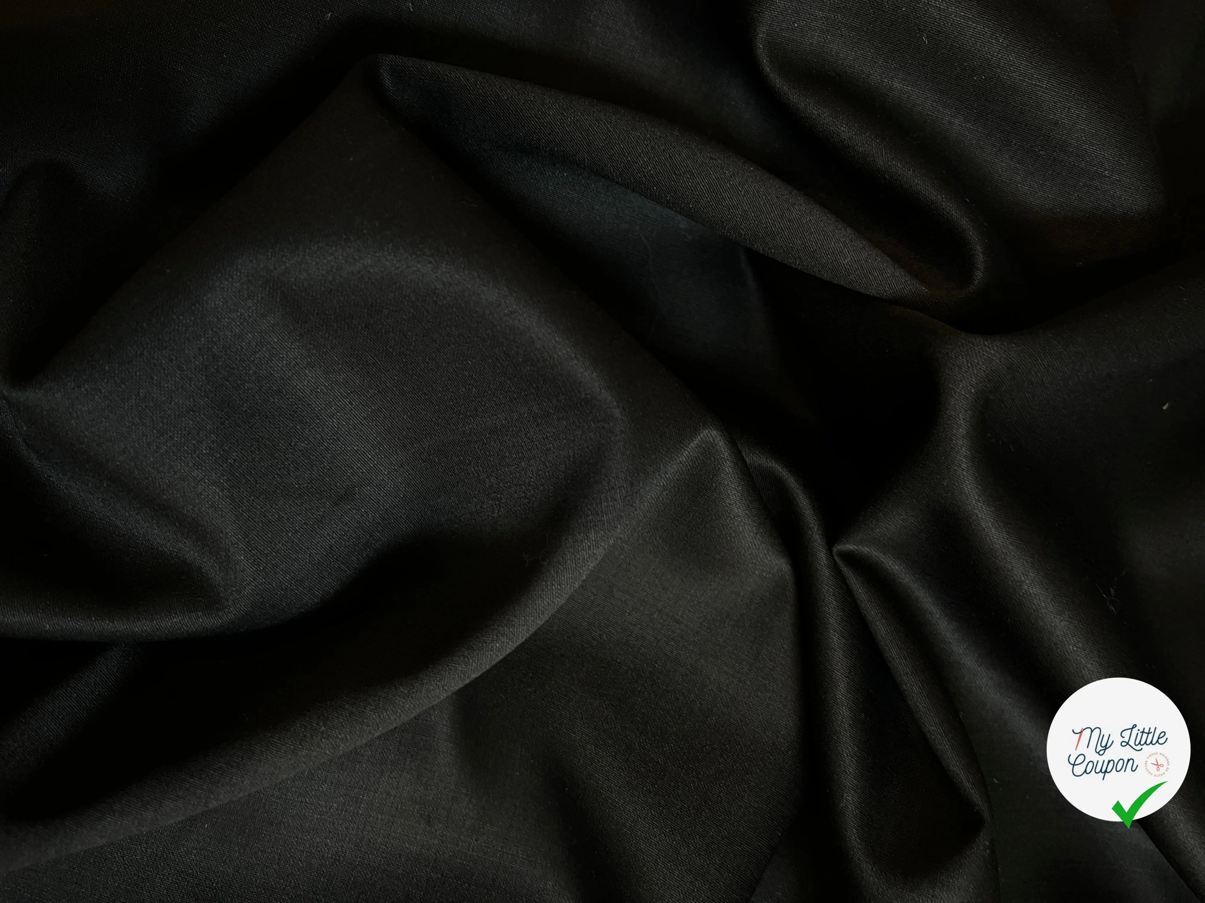 DRAPERIE DE LAINE NOIRE 95% LAINE - coupon de 3 mètres - My Little Coupon - tissu - coudre