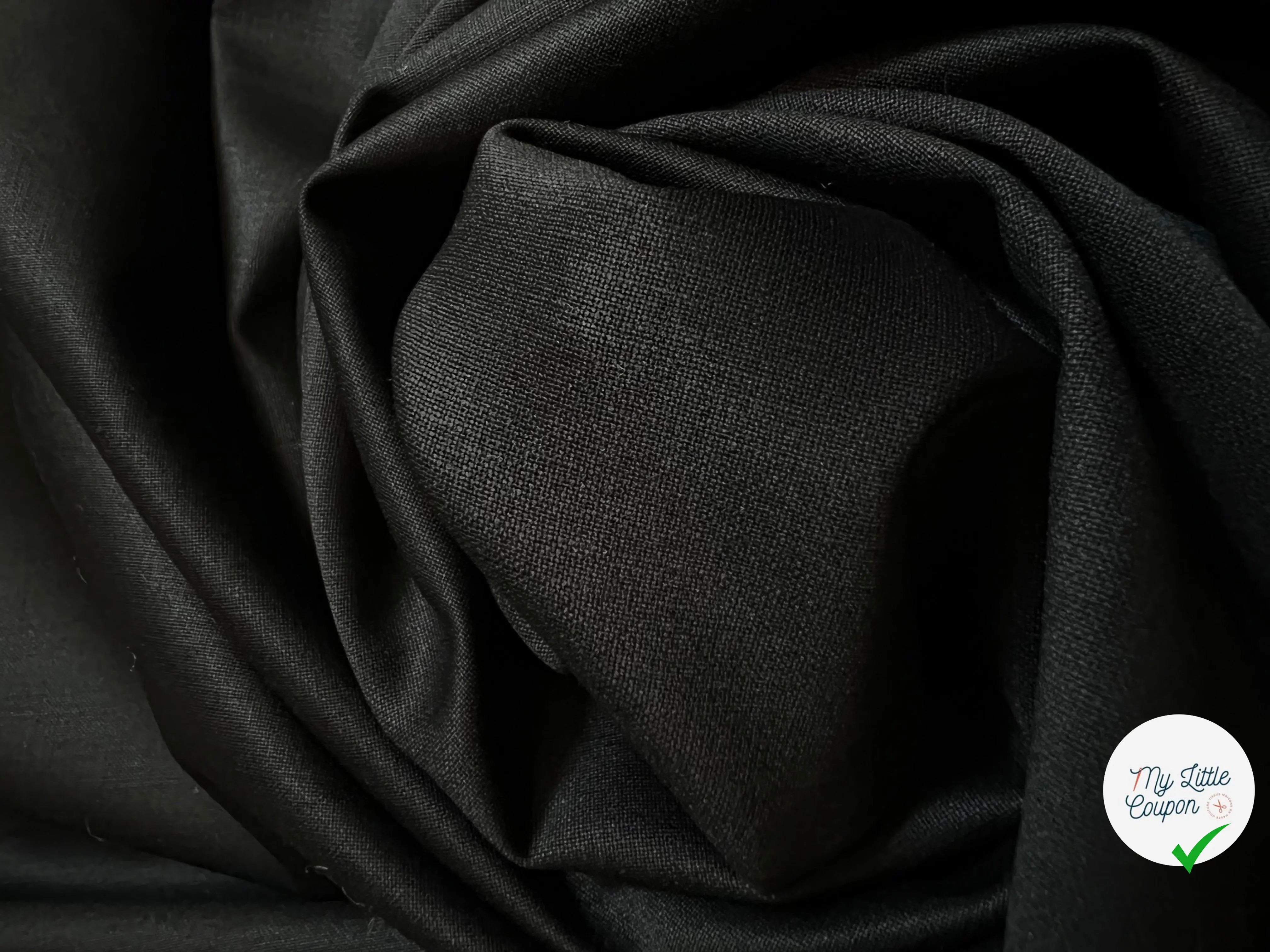 DRAPERIE DE LAINE NOIRE 95% LAINE - coupon de 3 mètres - My Little Coupon - tissu - coudre