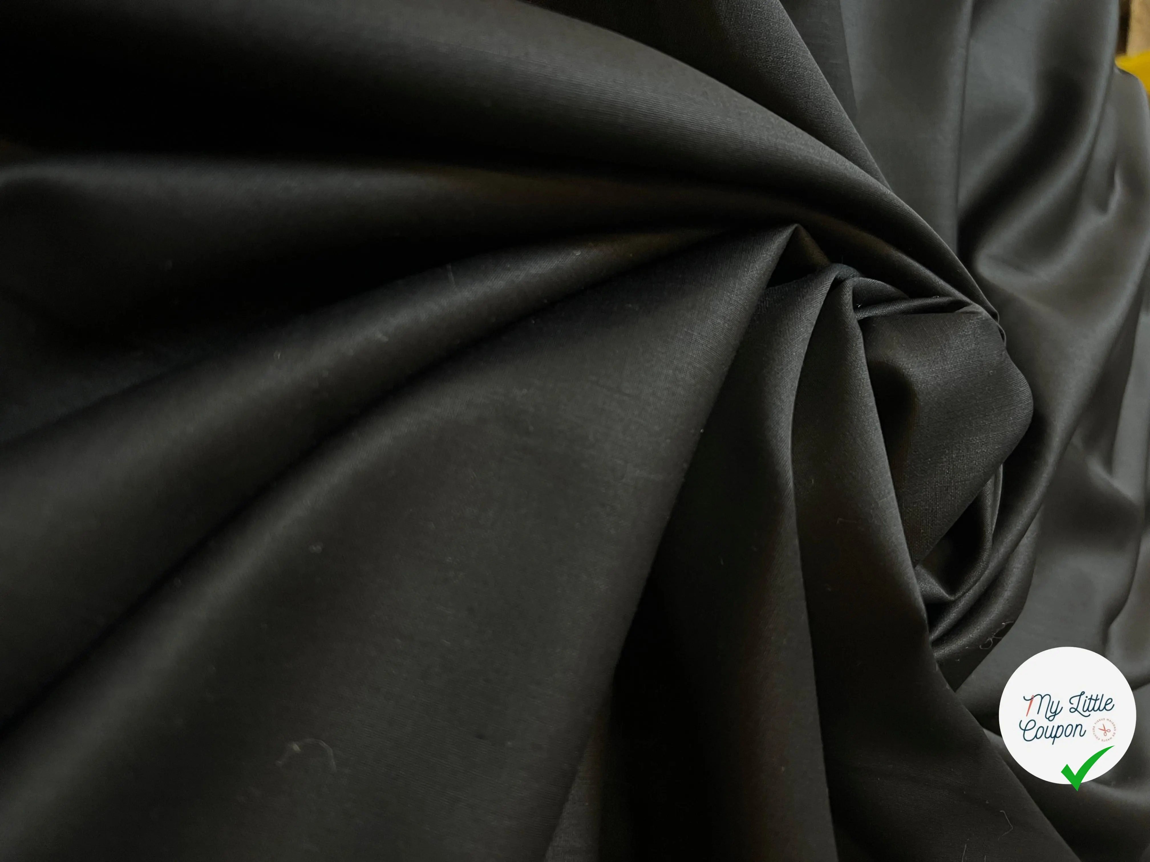 DRAPERIE DE LAINE NOIRE 95% LAINE - coupon de 3 mètres - My Little Coupon - tissu - coudre
