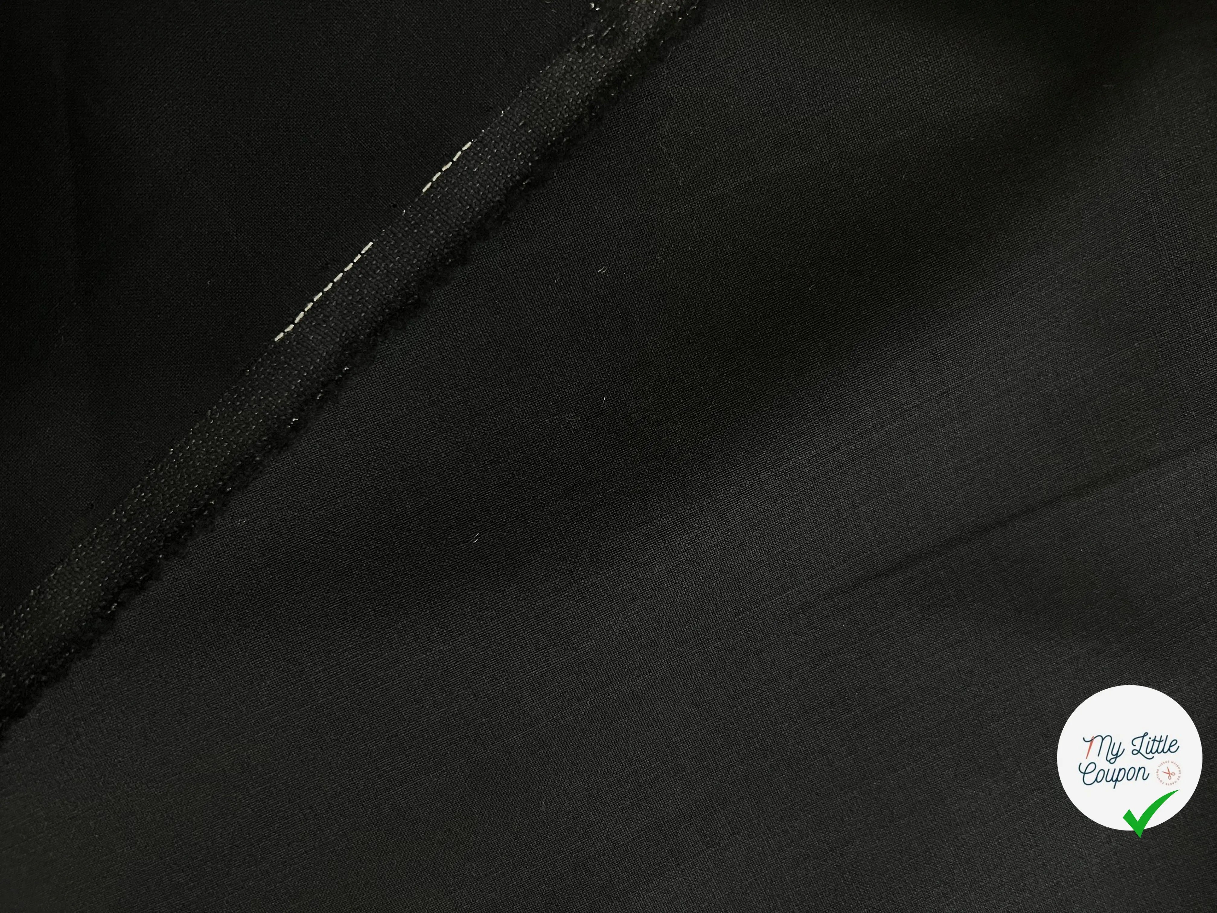 DRAPERIE DE LAINE NOIRE 95% LAINE - coupon de 3 mètres - My Little Coupon - tissu - coudre