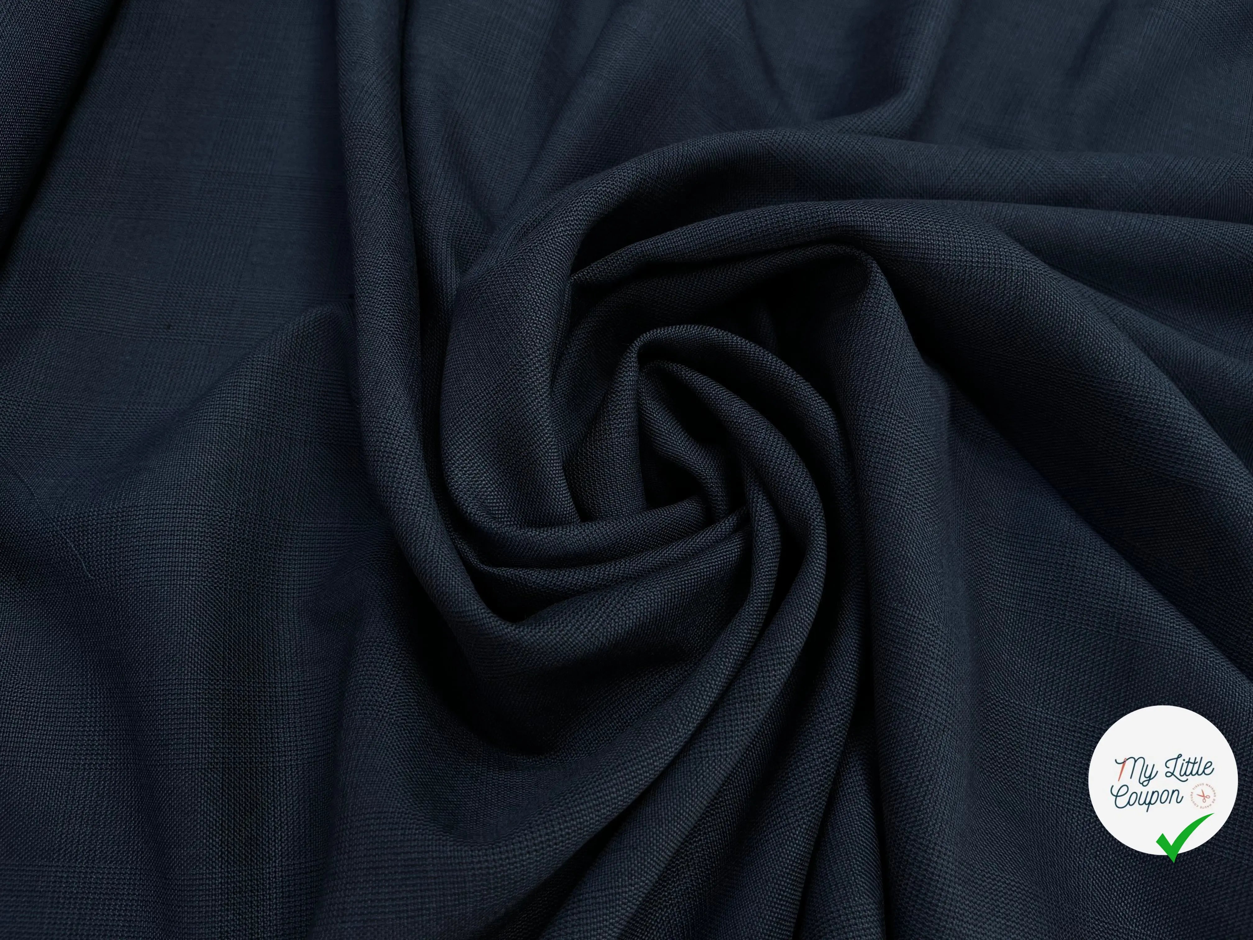 DRAPERIE DE LAINE PIQUÉ BLEU GRIS DEPERLANTE - My Little Coupon