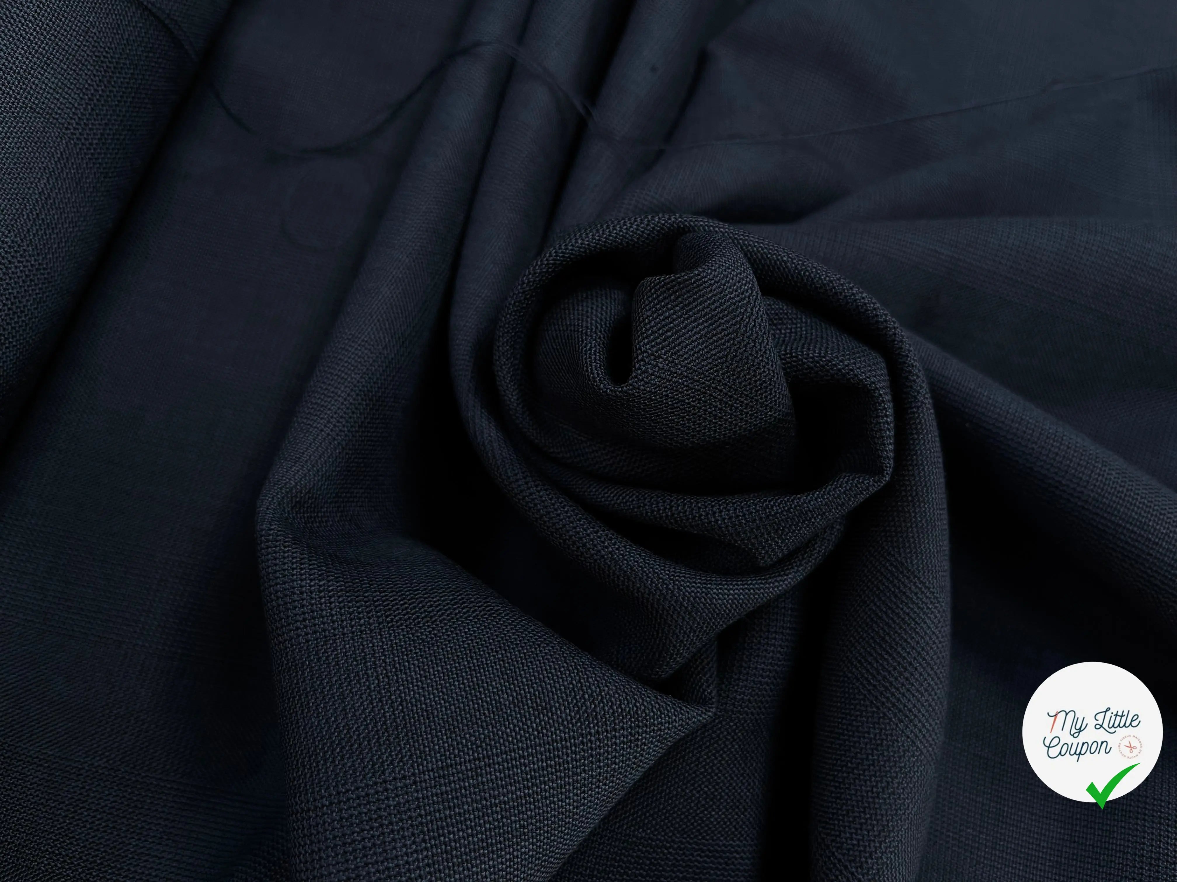 DRAPERIE DE LAINE PIQUÉ BLEU GRIS DEPERLANTE - My Little Coupon