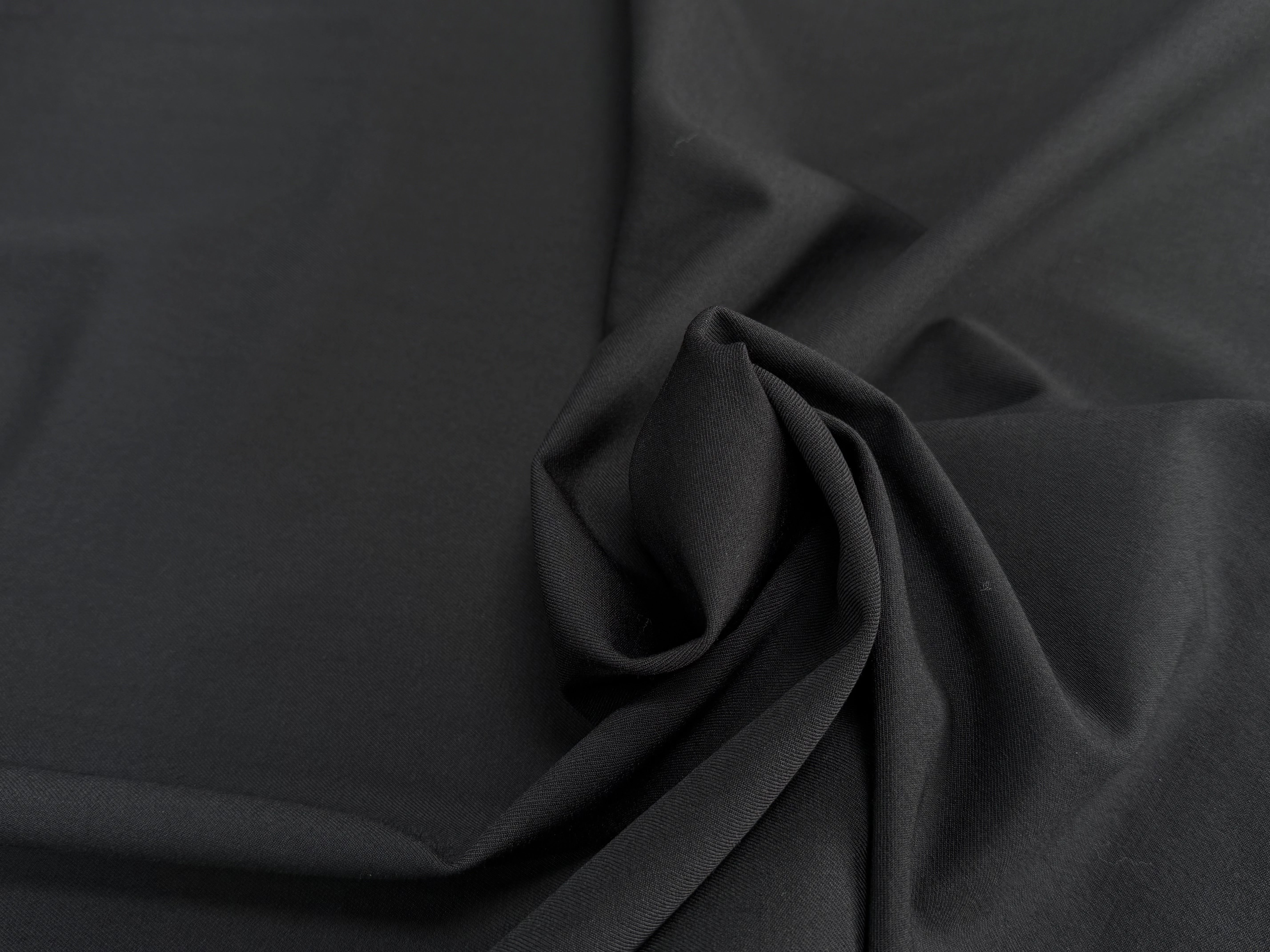 DRAPERIE DE LAINE SERGÉE LOURDE ET STRETCH NOIR BELLE TENUE - My Little Coupon