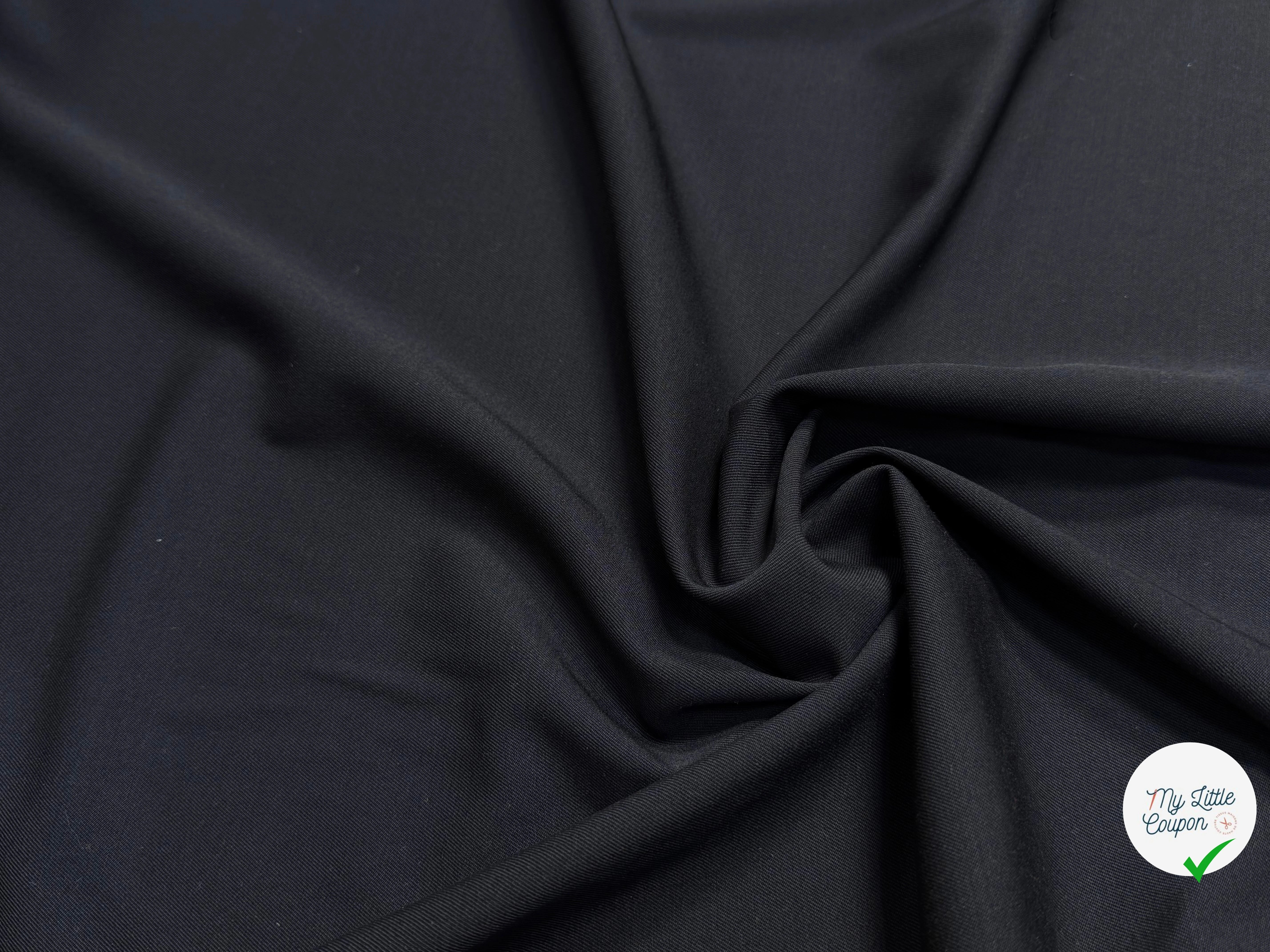 DRAPERIE DE LAINE SERGÉE STRETCH BLEU MARINE FONCÉ - My Little Coupon