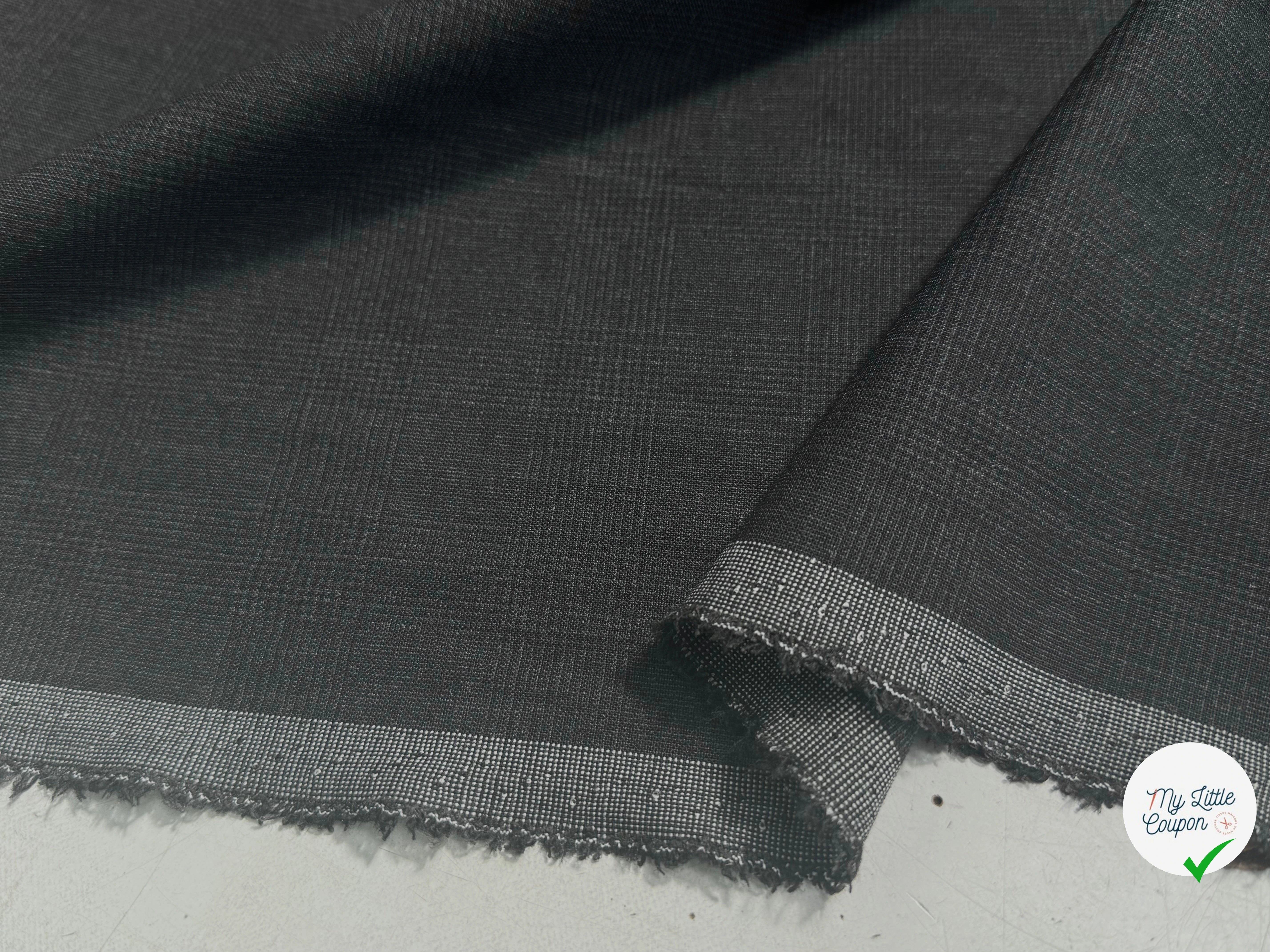 DRAPERIE DE LAINE STRETCH À CARREAUX GRIS NOIR - My Little Coupon