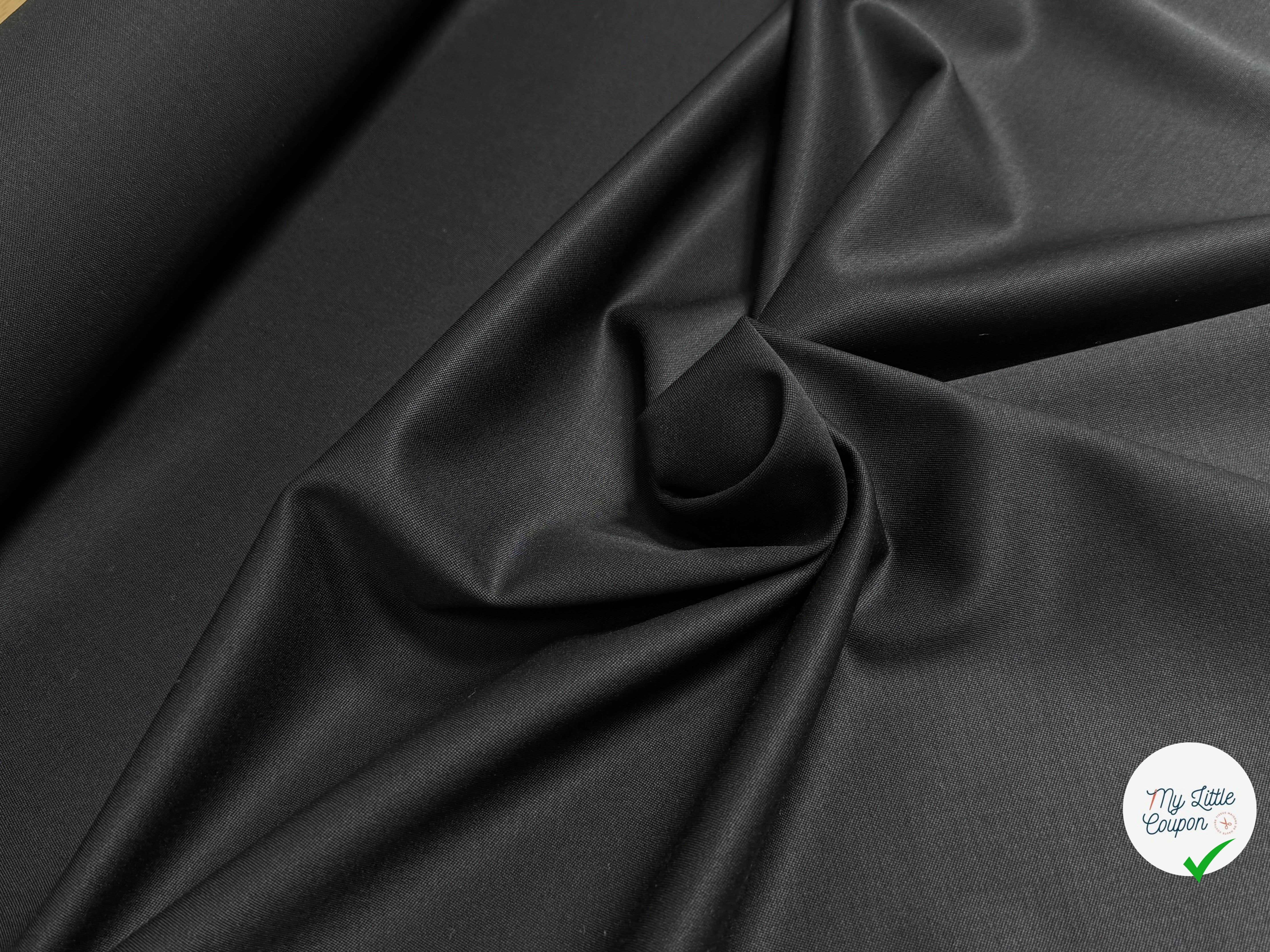 DRAPERIE DE LAINE STRETCH BEAU TOMBÉ ULTRA BELLE NOIR LÉGÈREMENT SATINÉ - My Little Coupon