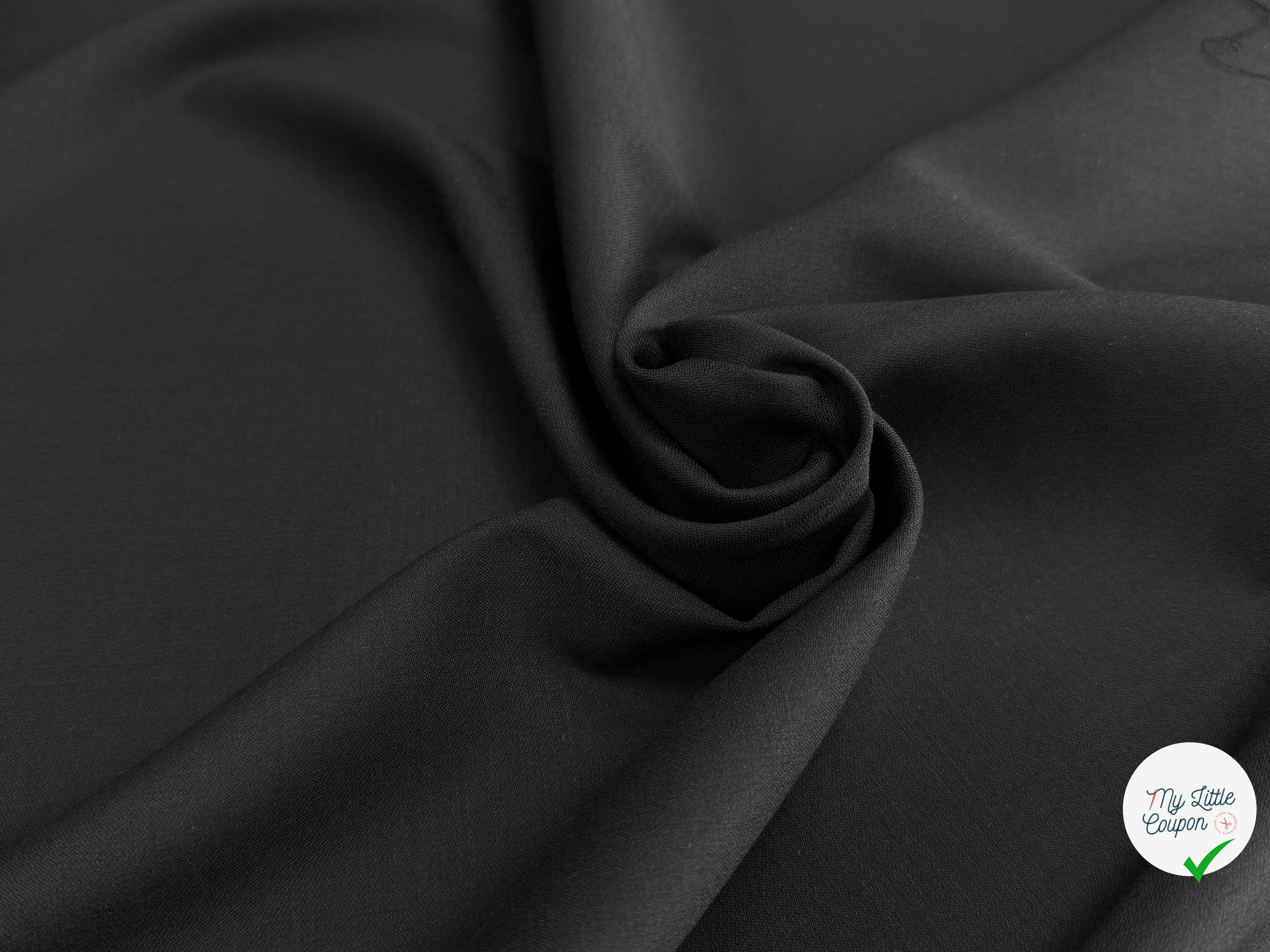 DRAPERIE DE LAINE STRETCH NOIR BELLE TENUE 140CM - My Little Coupon