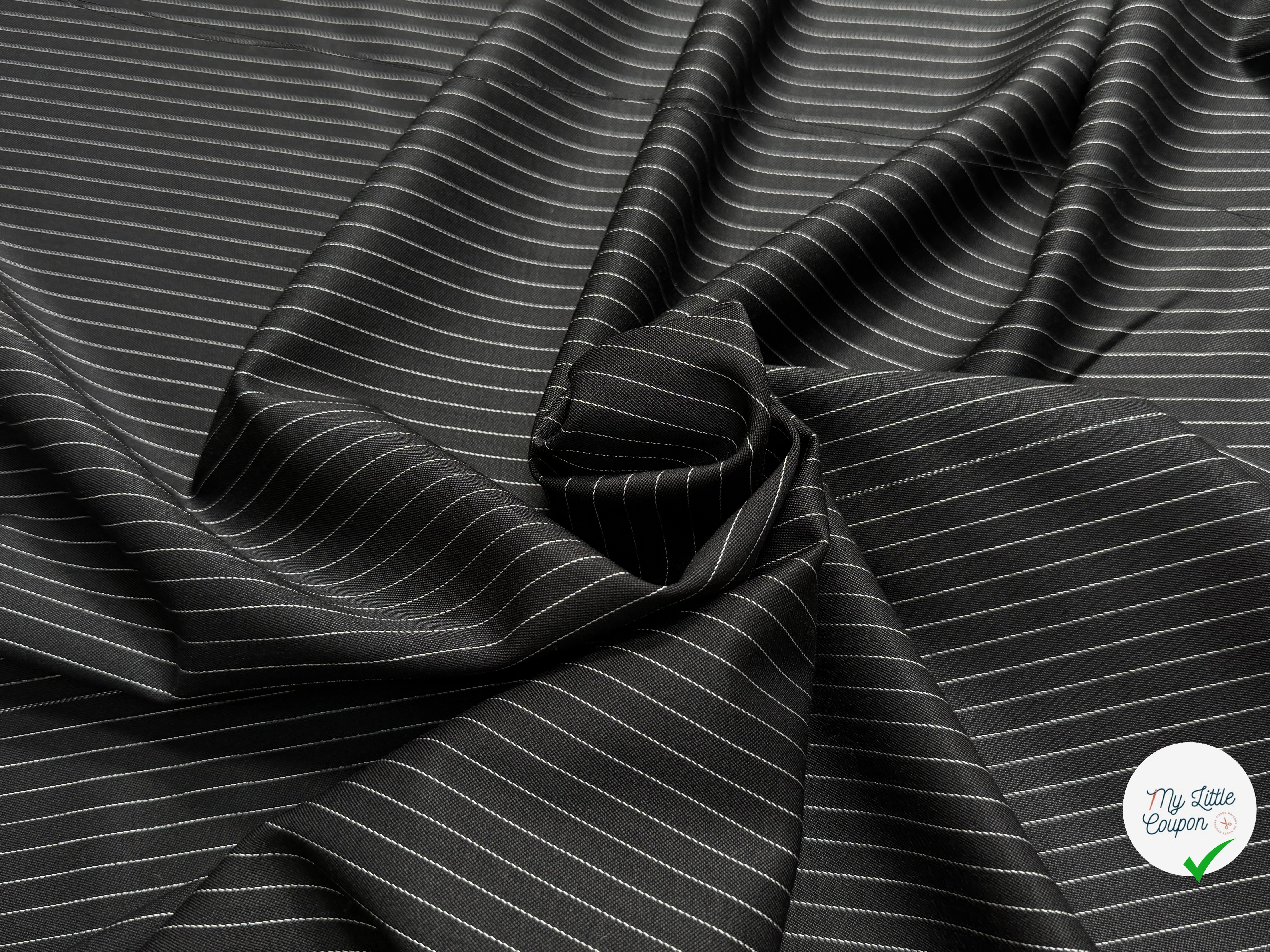 DRAPERIE DE LAINE STRETCH RAYURES TENNIS NOIR - My Little Coupon