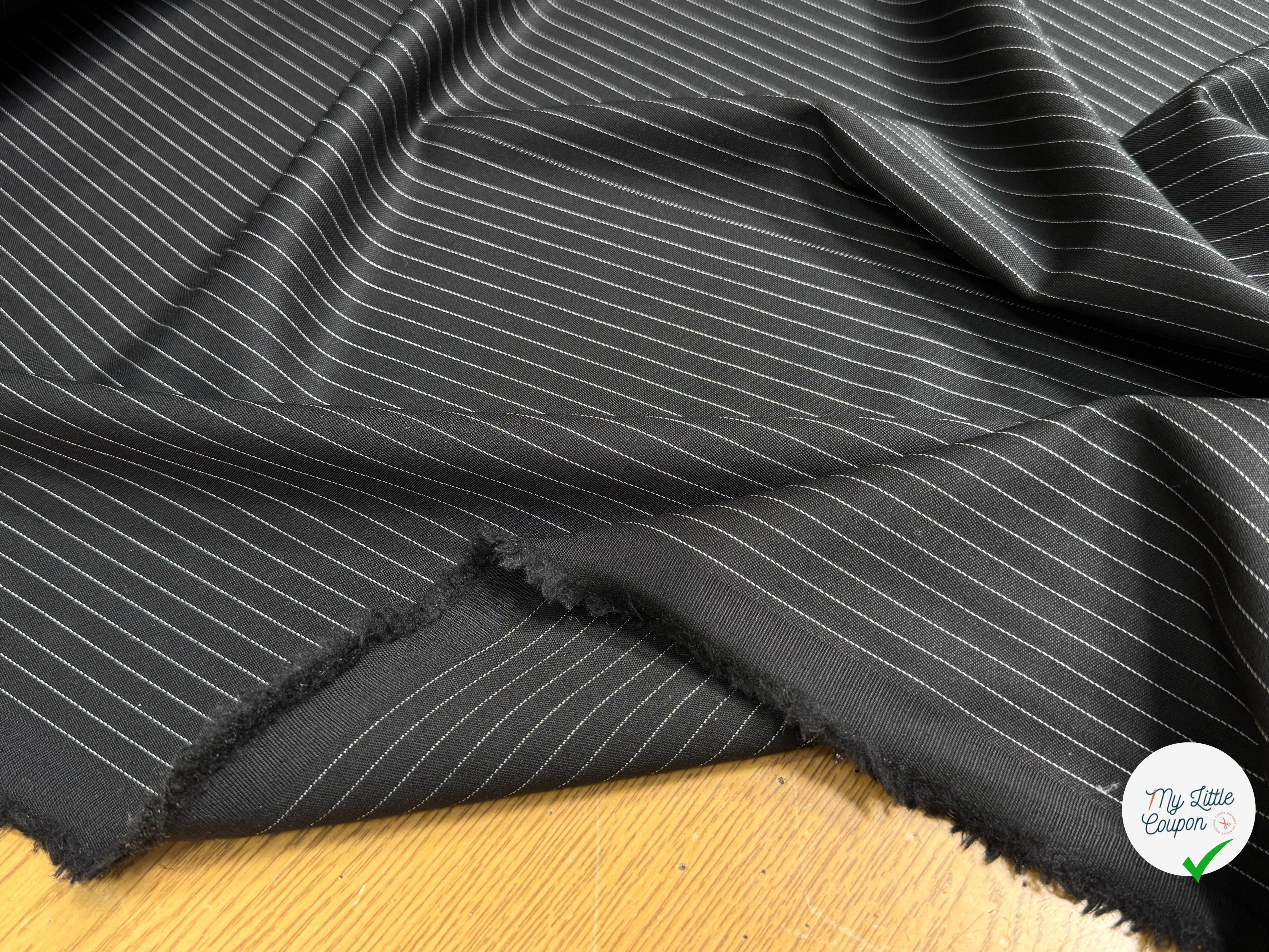 DRAPERIE DE LAINE STRETCH RAYURES TENNIS NOIR - My Little Coupon