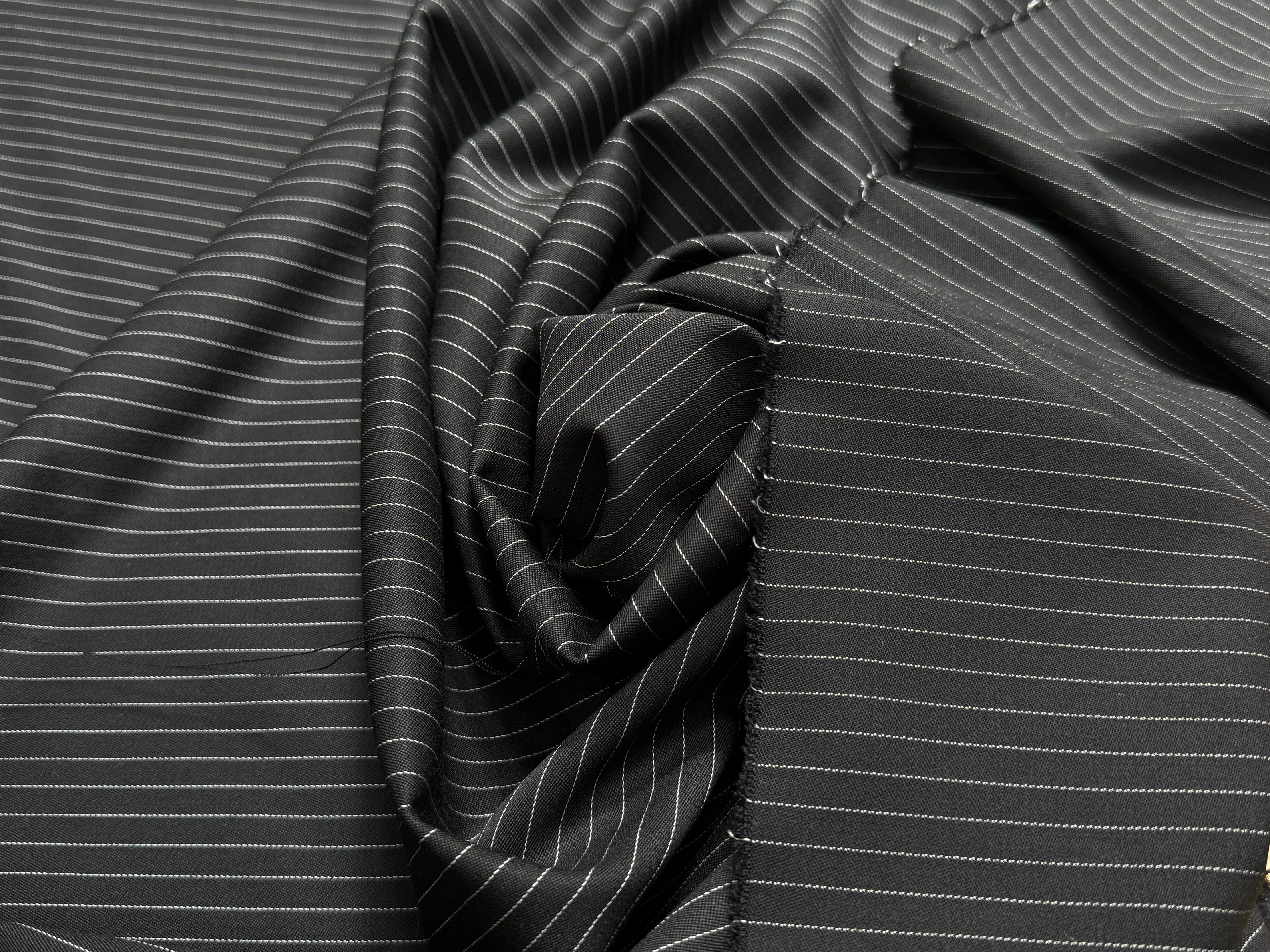 DRAPERIE DE LAINE STRETCH RAYURES TENNIS NOIR - My Little Coupon
