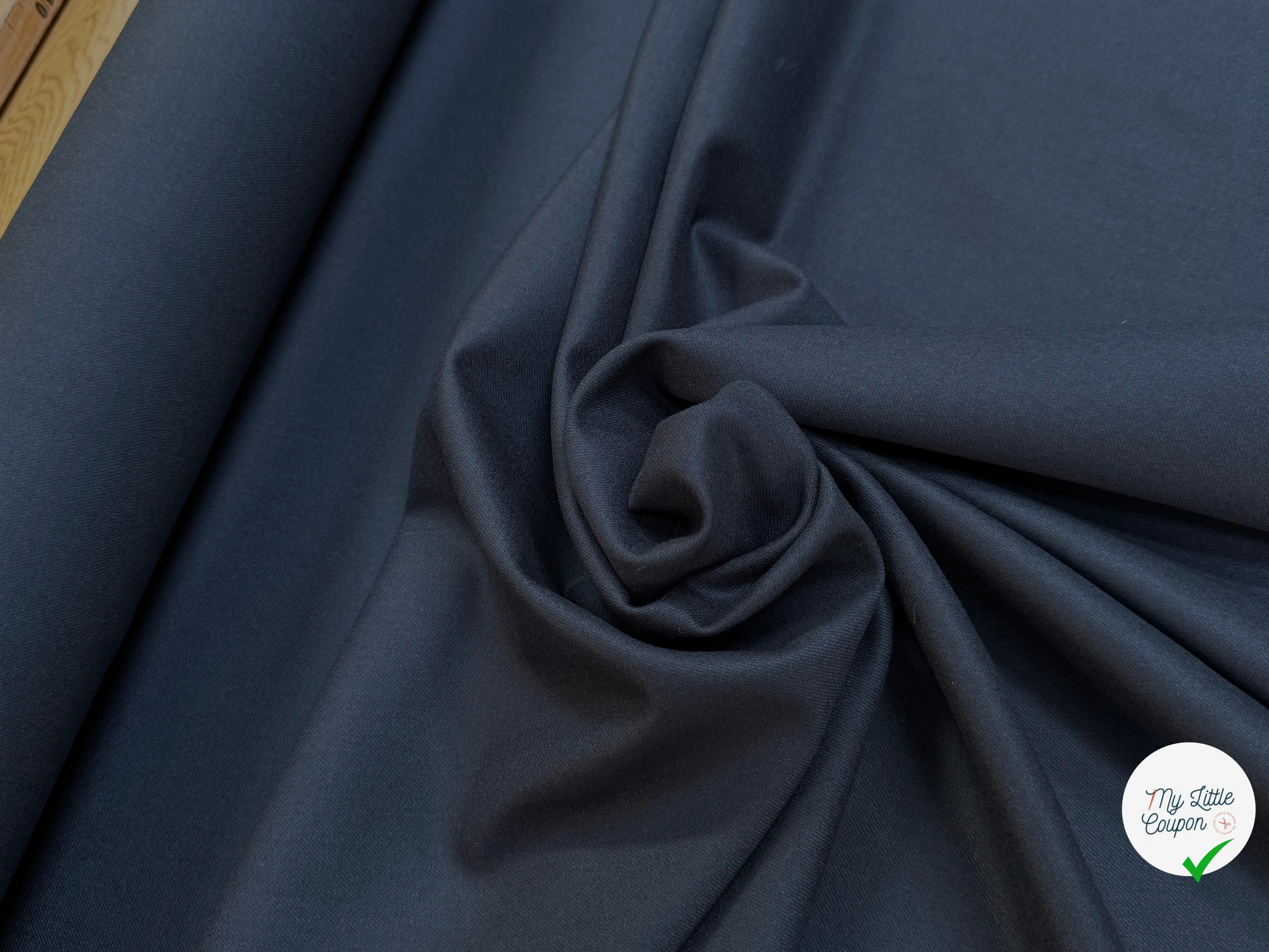 DRAPERIE DE LAINE STRETCH TOUCHER RAFFINÉ BLEU GRIS - My Little Coupon