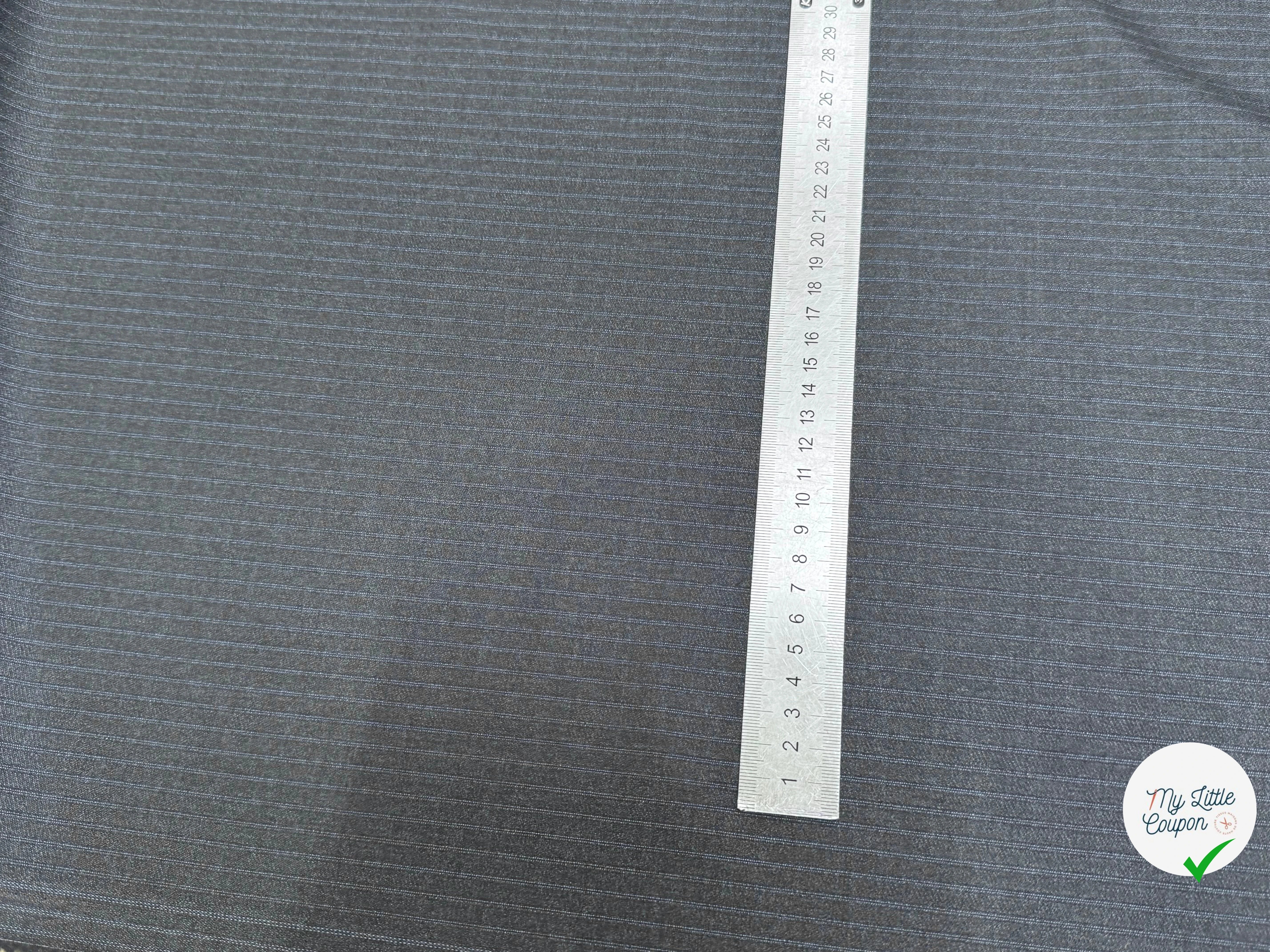 DRAPERIE DE LAINE SUPER 100'S GRIS RAYURES BLEUES TRÈS ÉLÉGANT - My Little Coupon