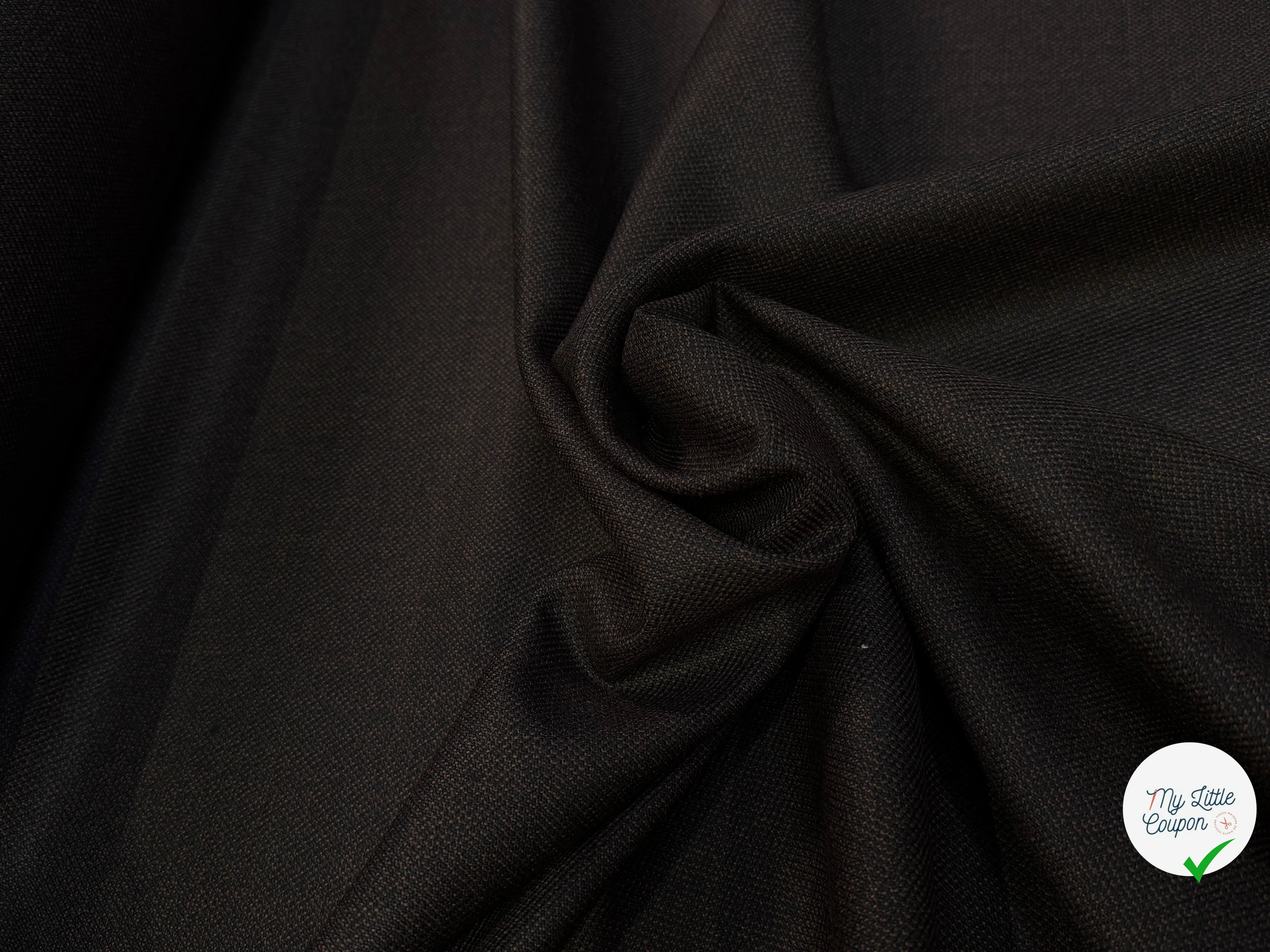 DRAPERIE DE LAINE TENUE LOURDE MARON NOIR - My Little Coupon