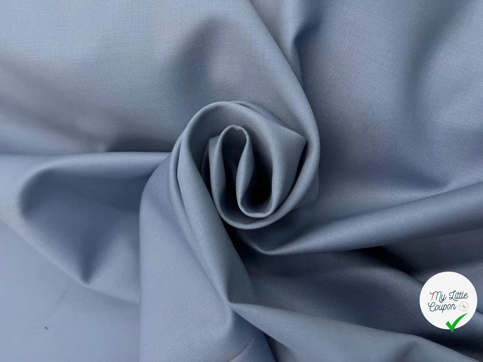 DRAPERIE DEJA THERMOCOLLÉE GRIS BLEUTÉ 94% LAINE VIERGE - coupon de 3 mètres - My Little Coupon - tissu - coudre
