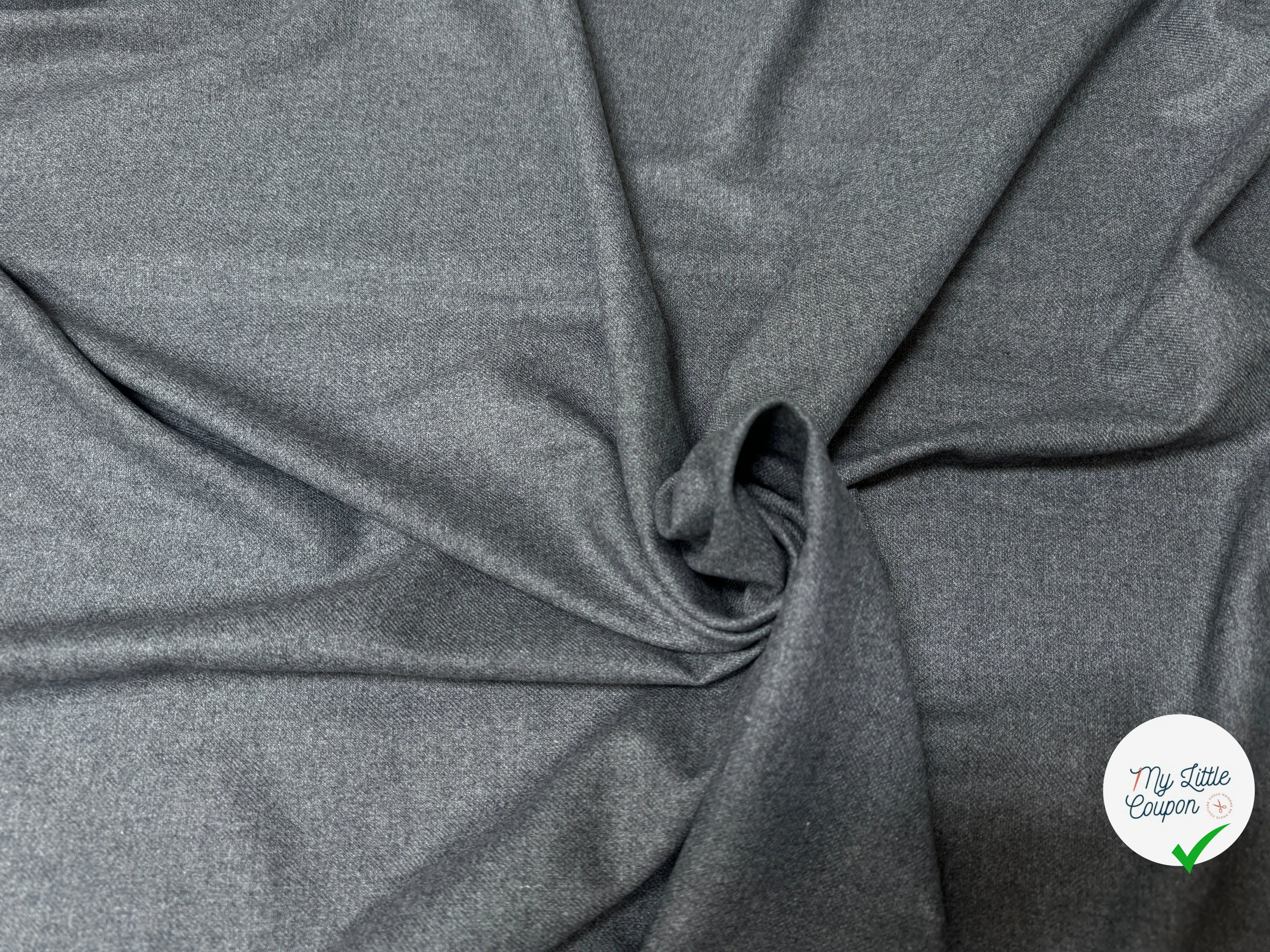 DRAPERIE FLANELLE SERGÉ ULTRA CHIC GRISE MANTECO - My Little Coupon