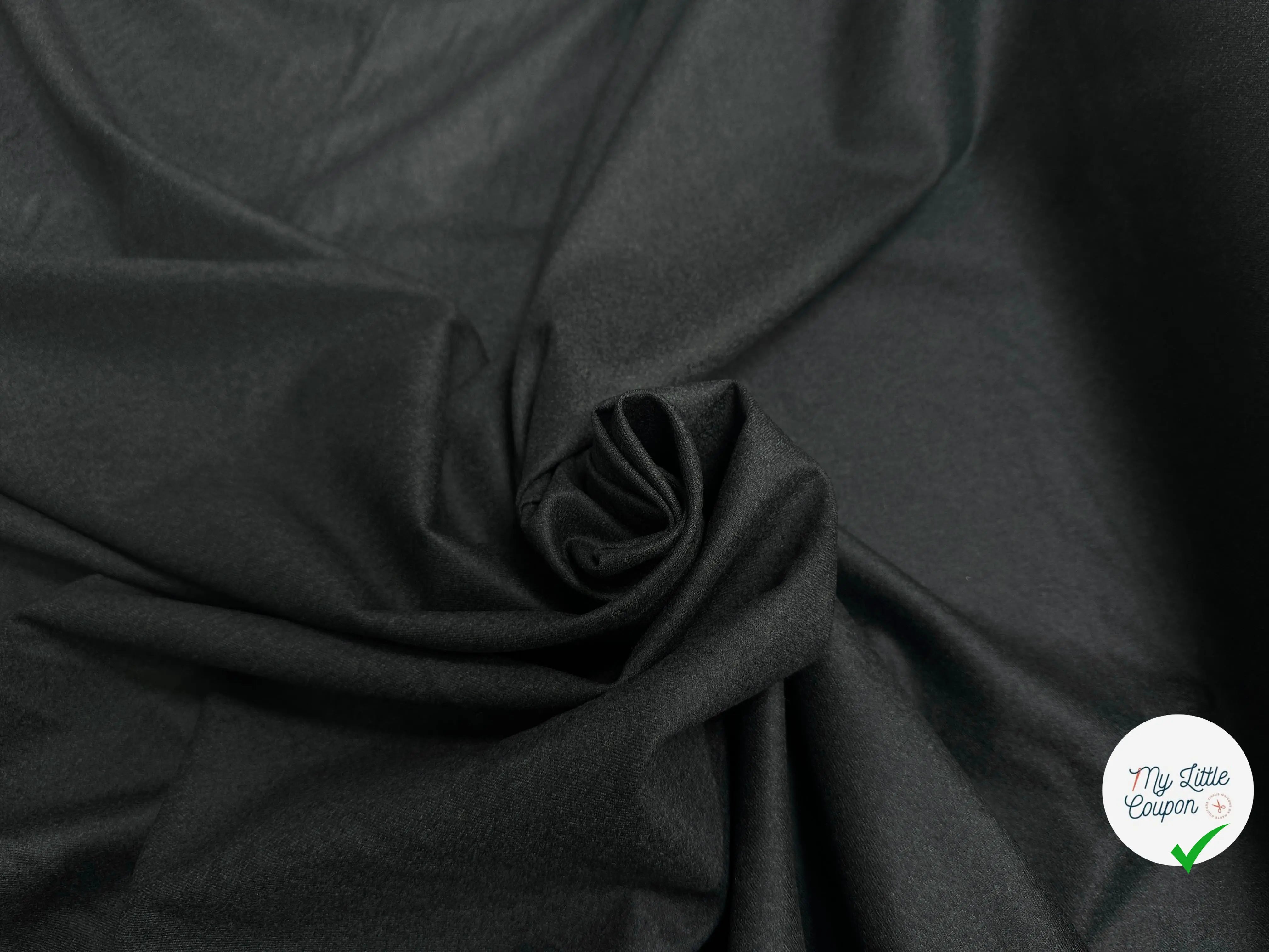 DRAPERIE FLANELLE SUPER 120 VERT BOUTEILLE CHINÉ - My Little Coupon