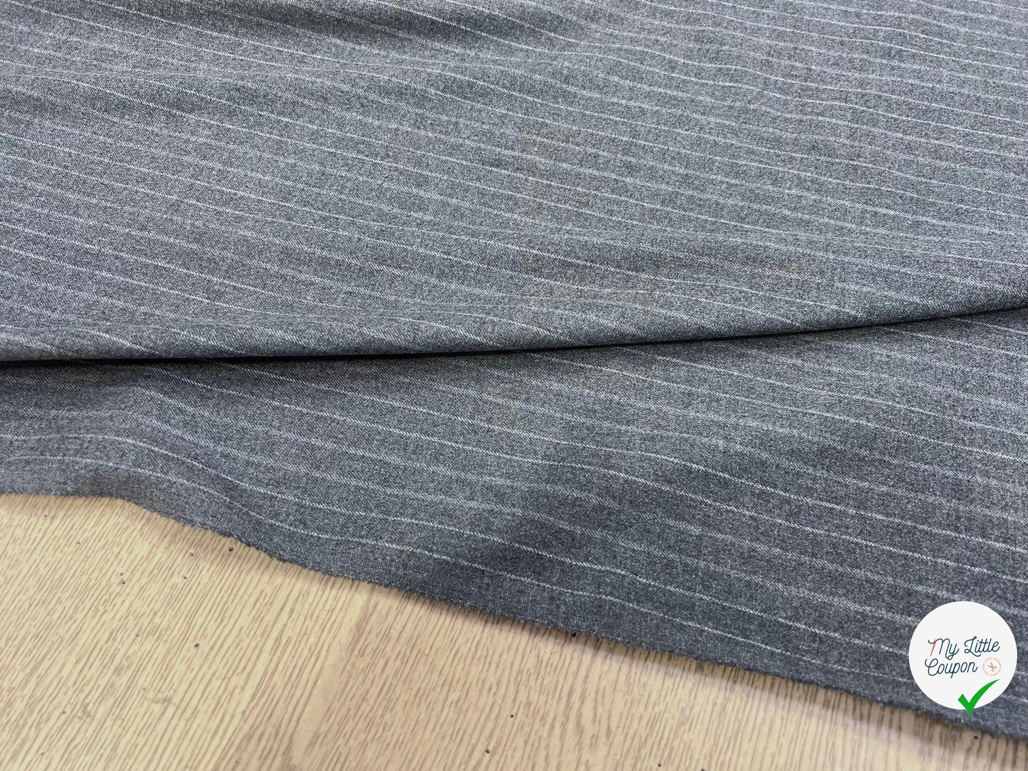 DRAPERIE LOURDE POLYVISCOSE RAYURES BLANCHES EFFET DUVTEUX - My Little Coupon