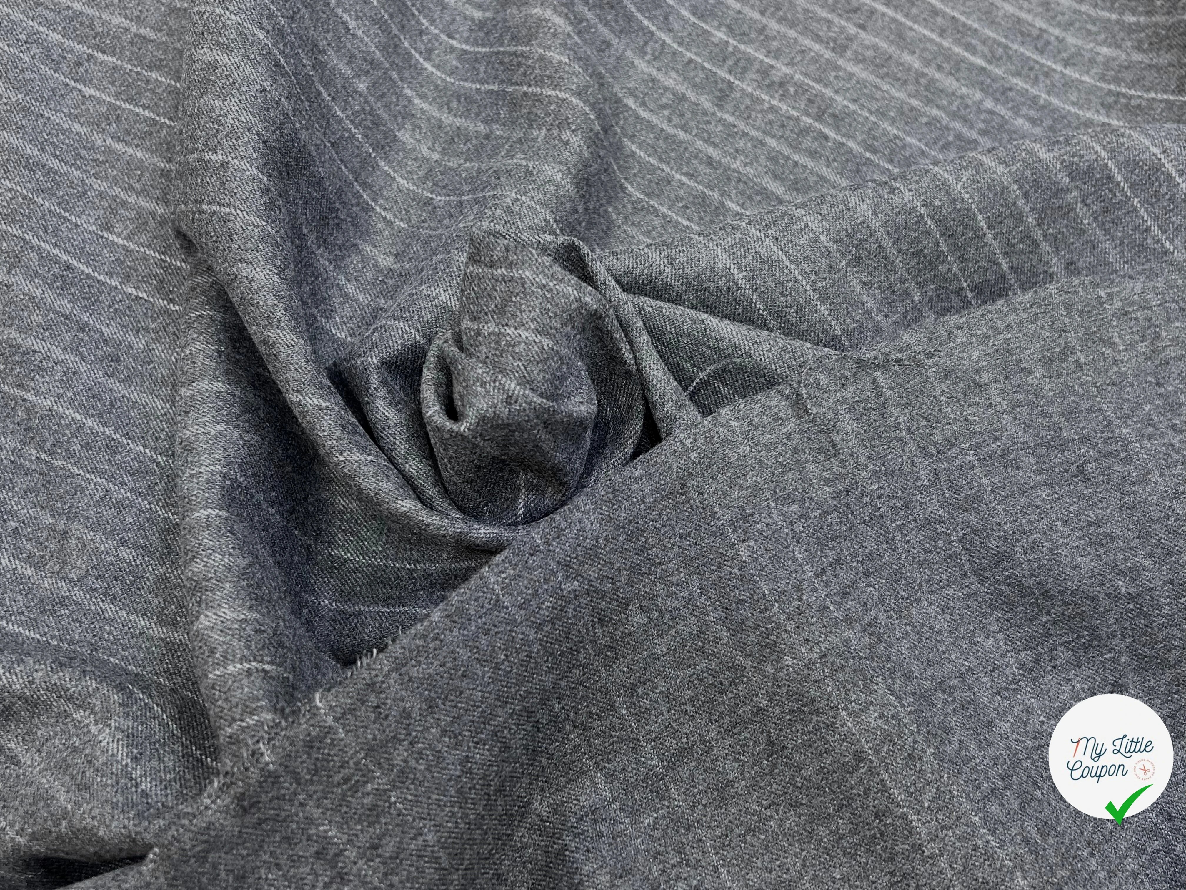 DRAPERIE LOURDE POLYVISCOSE RAYURES BLANCHES EFFET DUVTEUX - My Little Coupon