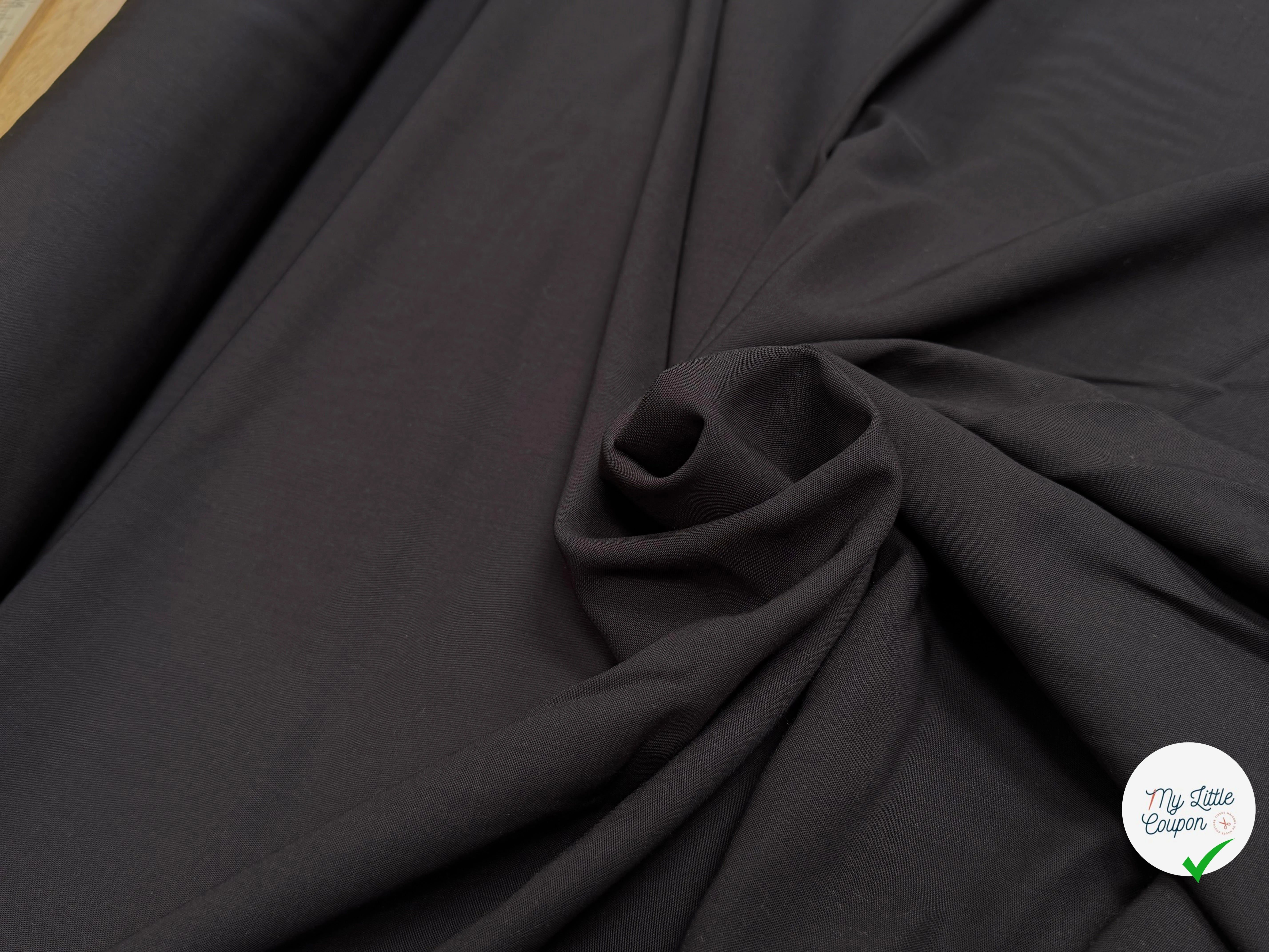 DRAPERIE POLYLAINE MARRON NOISETTE BELLE TENUE - My Little Coupon