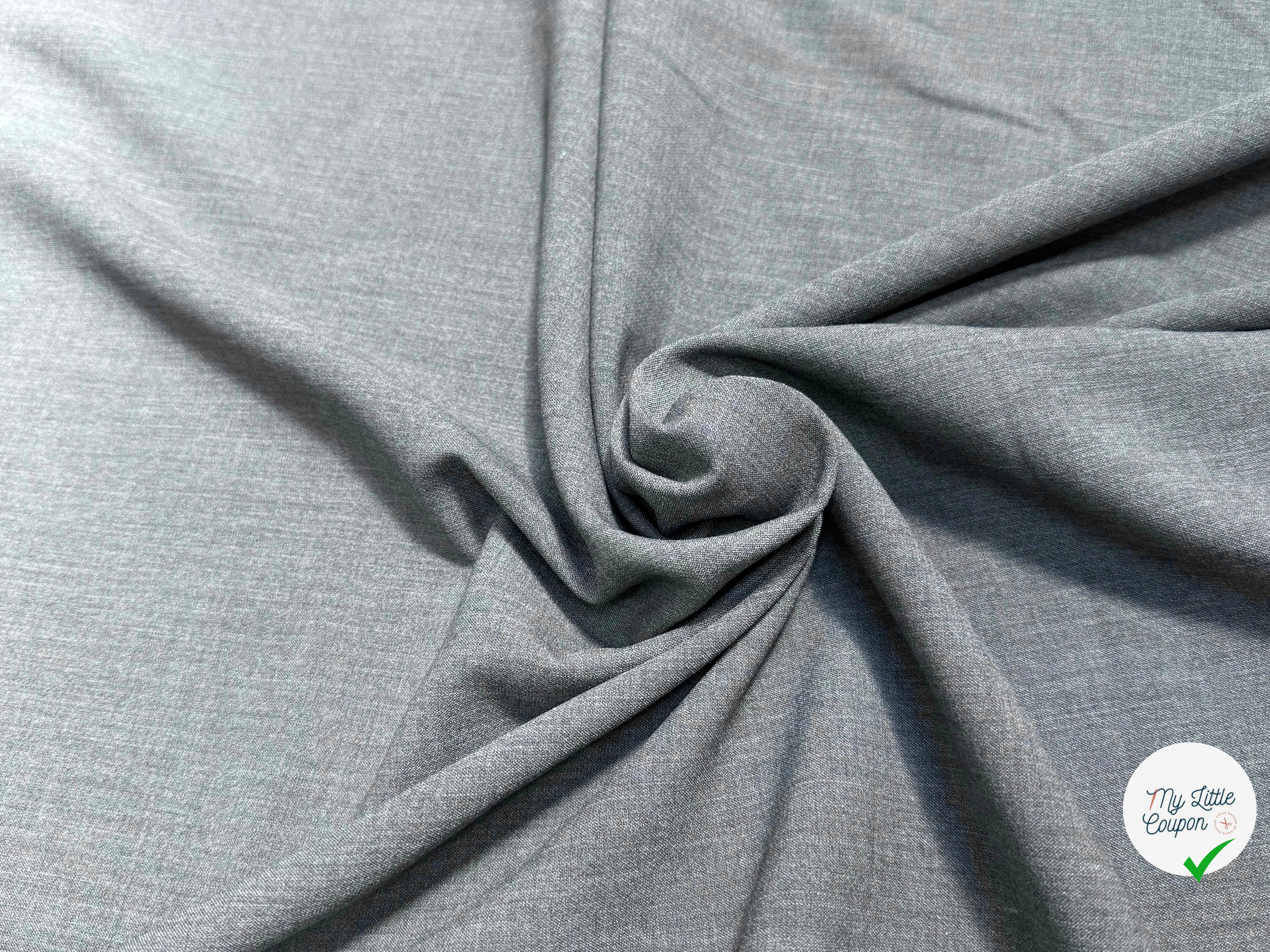 DRAPERIE POLYVISCOSE GRISE TENUE LOURDE STRETCH - My Little Coupon