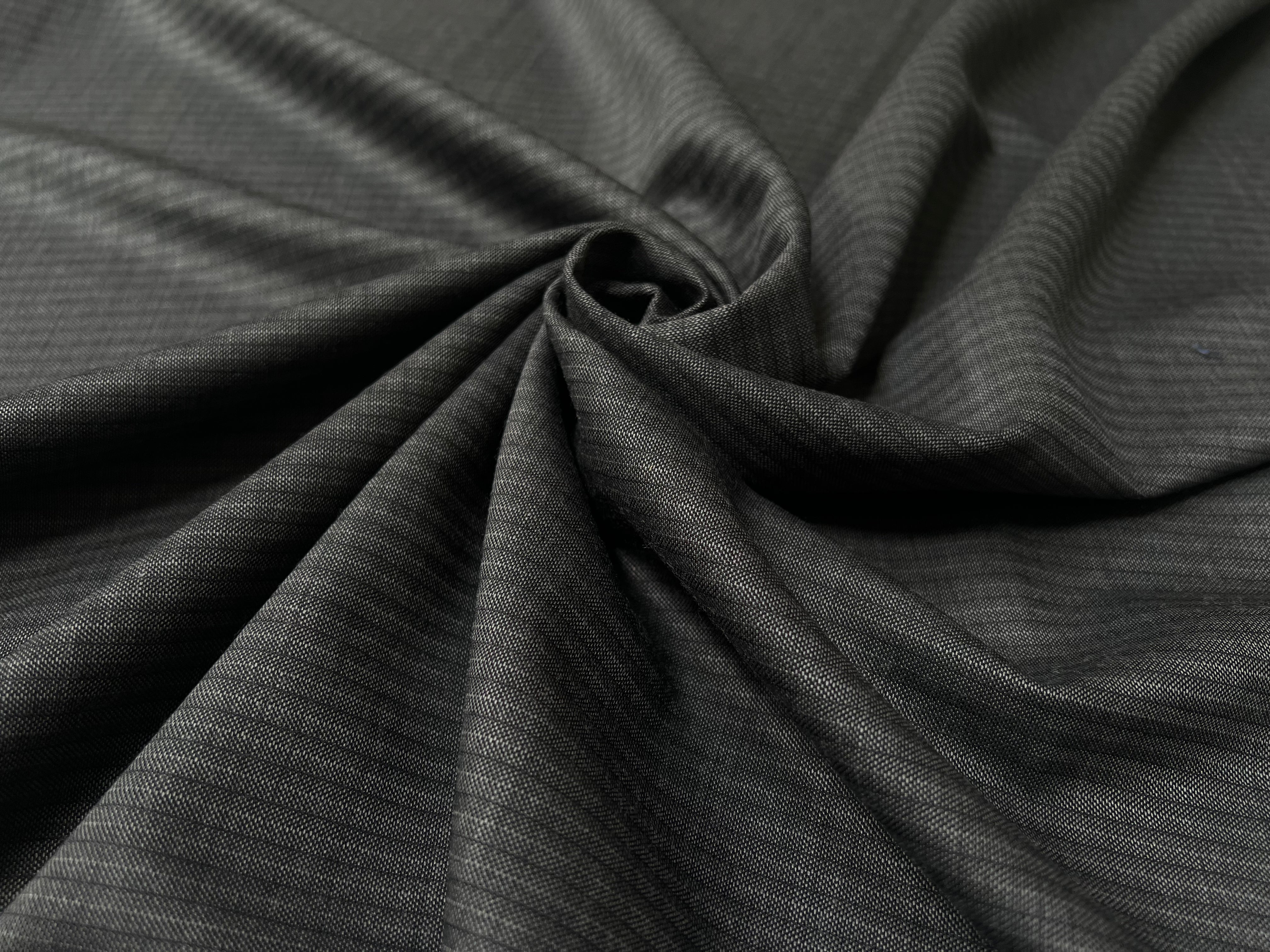 DRAPERIE RAYÉE GRIS ANTHRACITE 100% LAINE - My Little Coupon